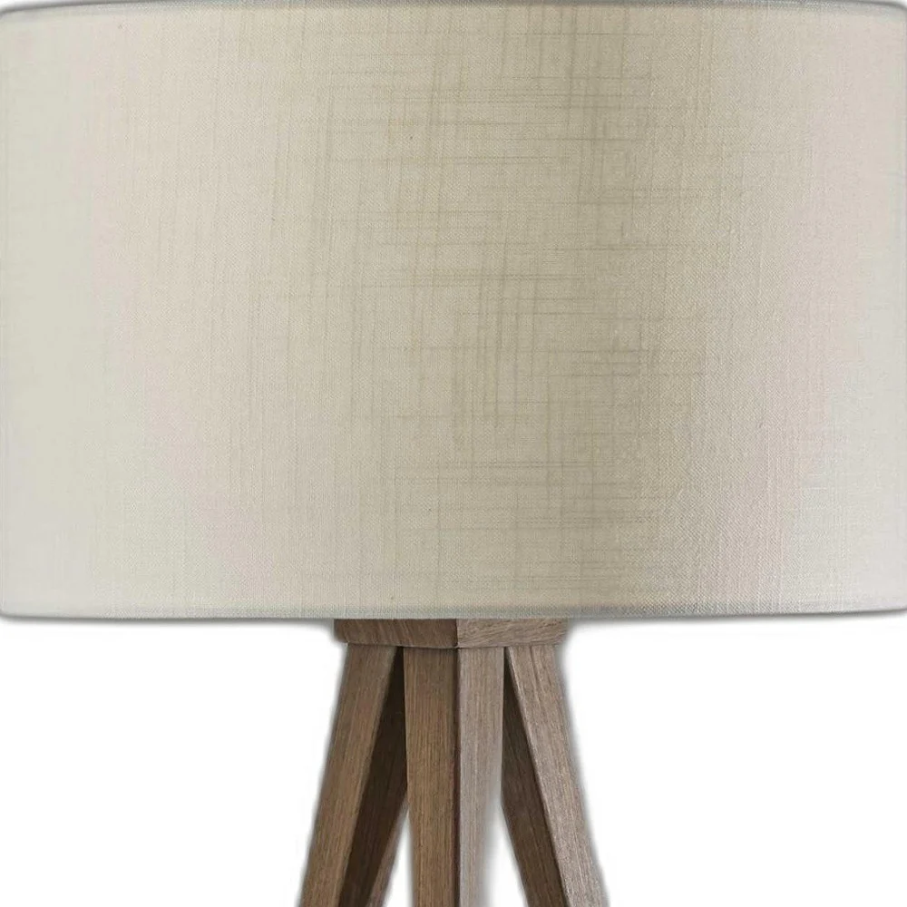 Treble Walnut Wood Table Lamp By Homeroots - Image 3