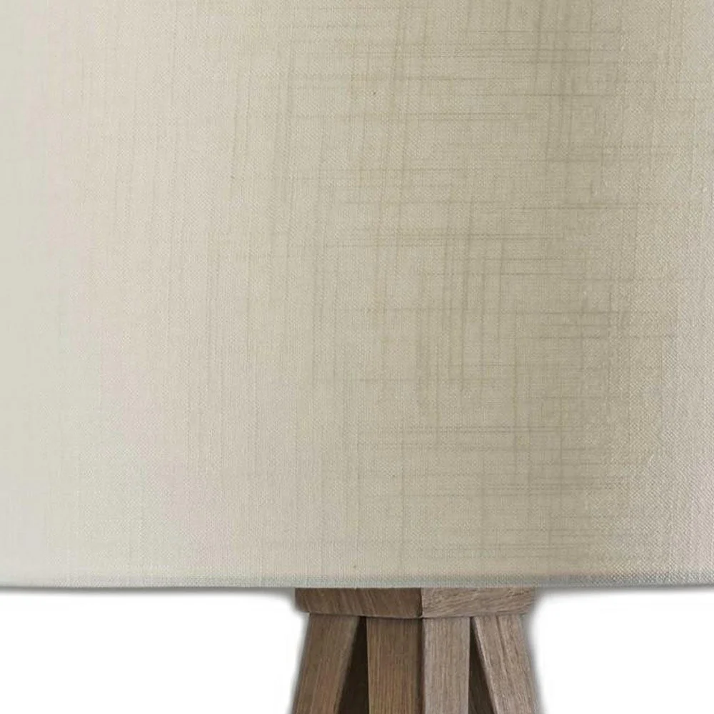 Treble Walnut Wood Table Lamp By Homeroots - Image 4