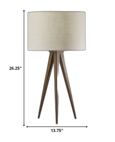 Treble Walnut Wood Table Lamp By Homeroots - Image 5