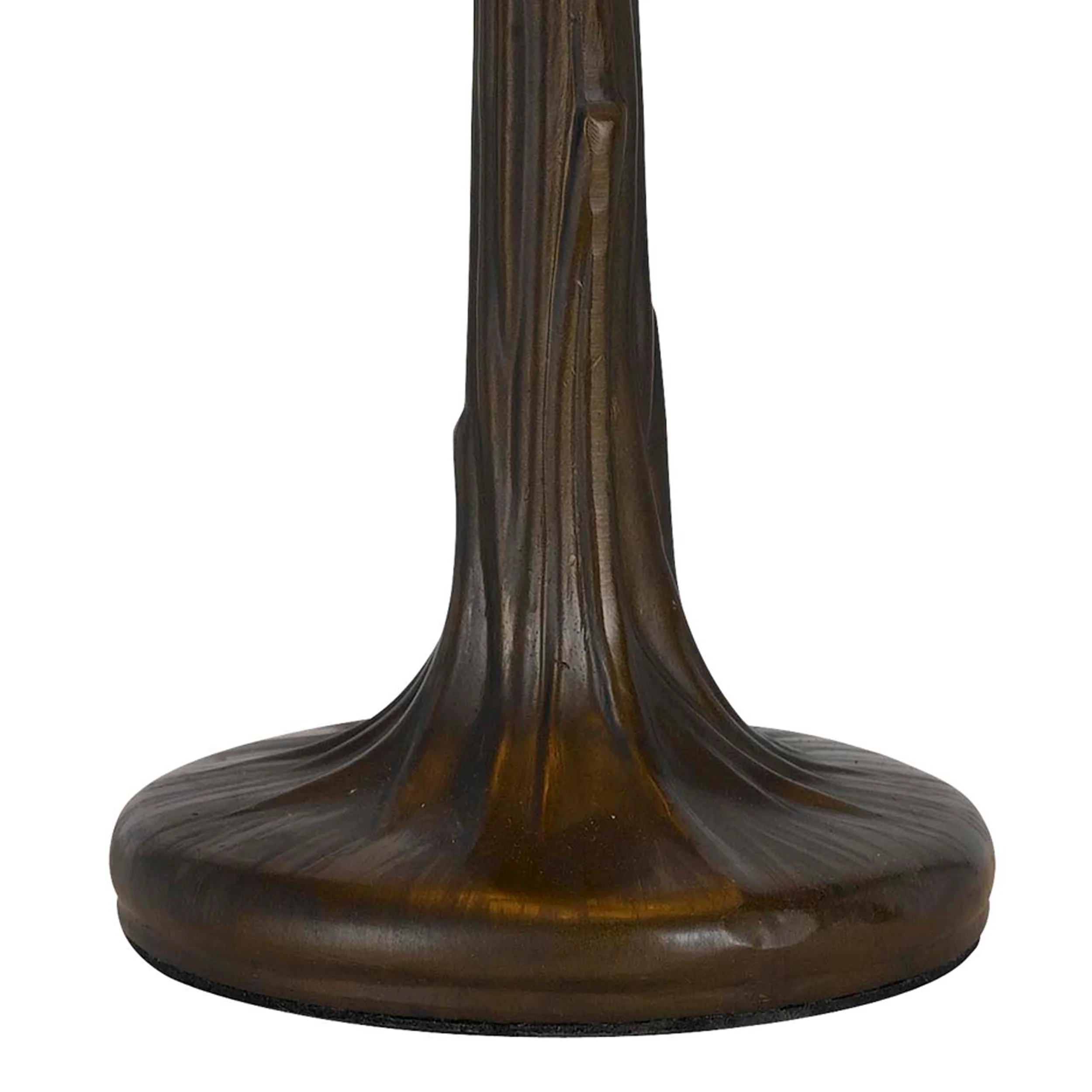 Tree Like Metal Body Tiffany Table Lamp With Conical Shade,Bronze And Beige By Benzara - Image 4