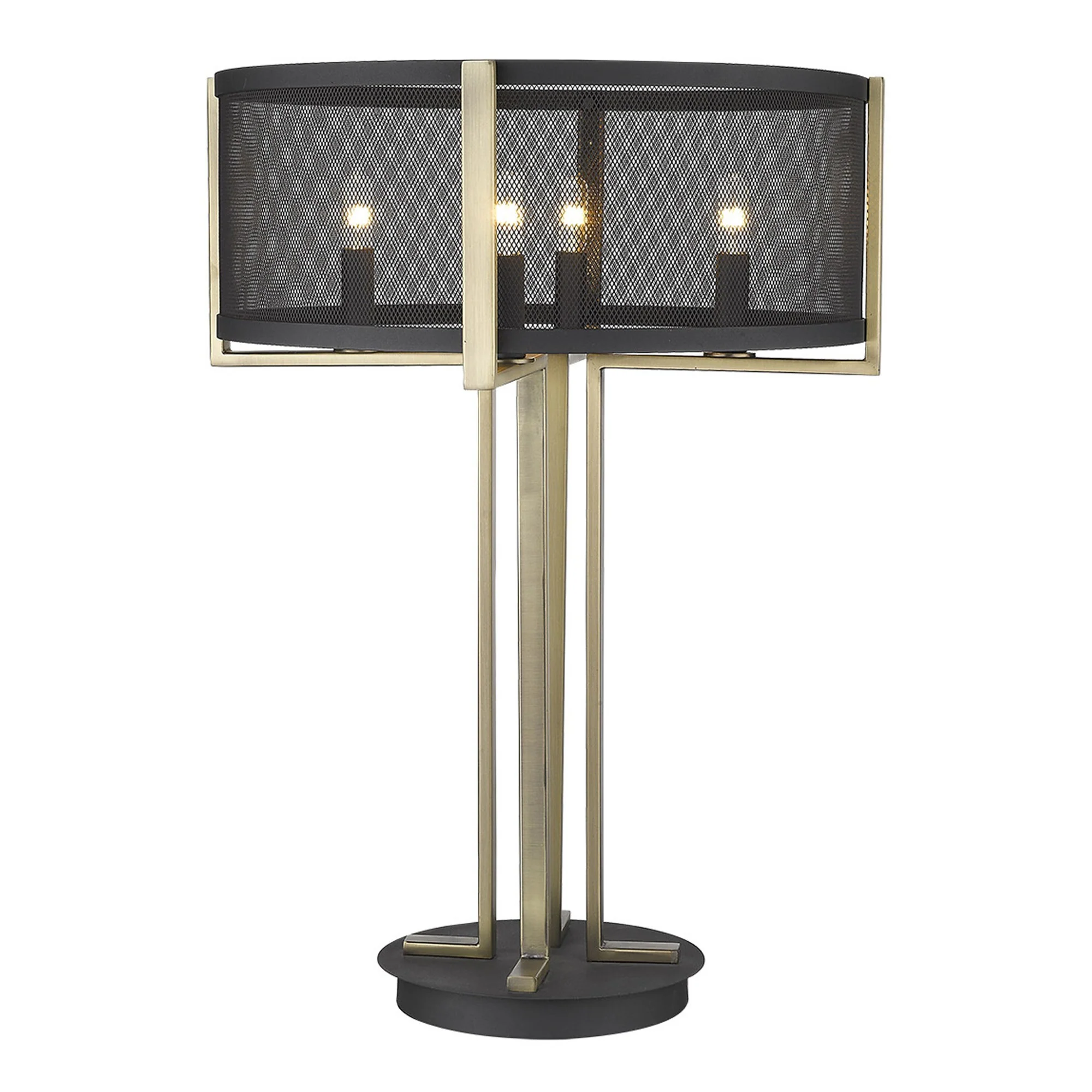 Trend Home 4-Light Matte Black Table Lamp By Homeroots - Image 2