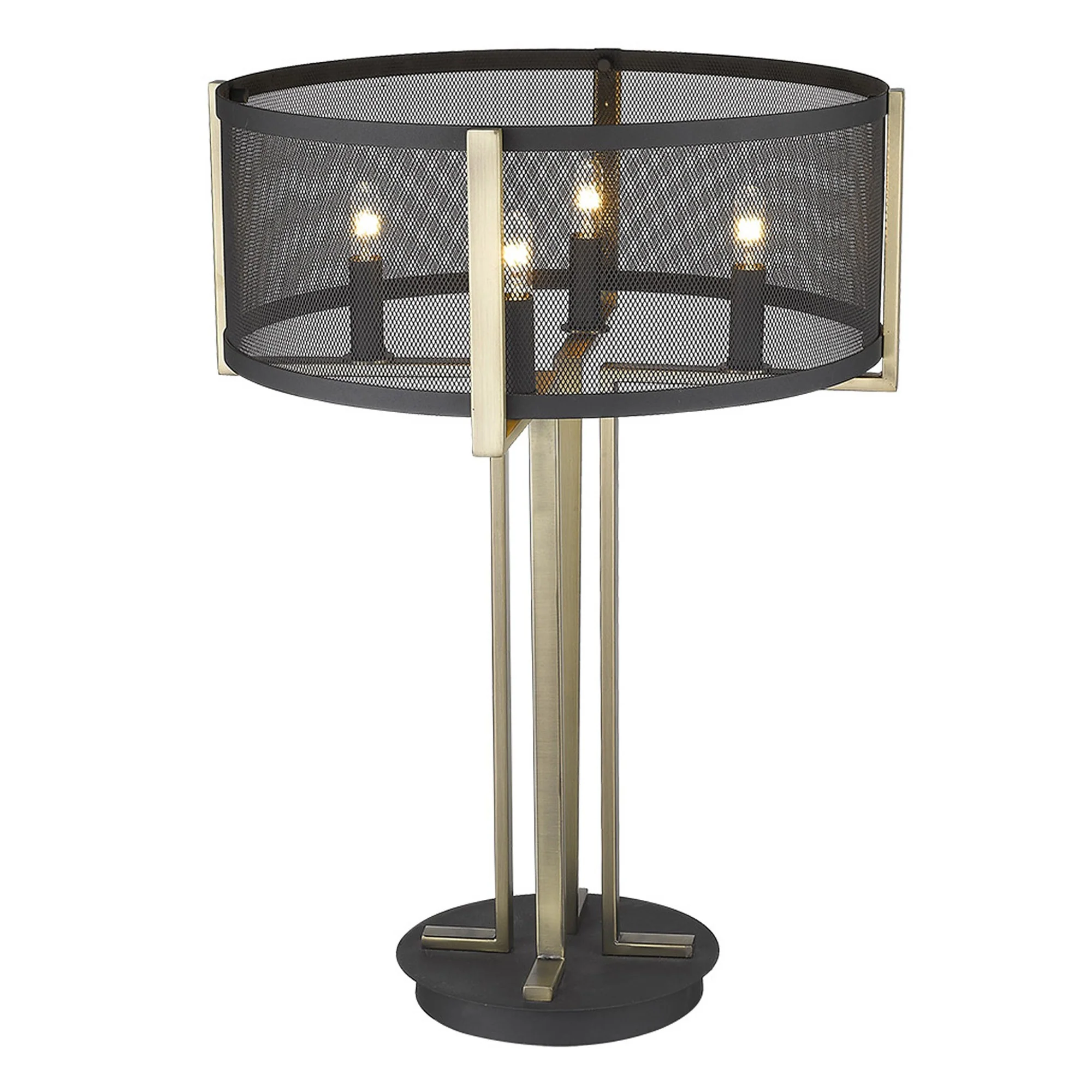 Trend Home 4-Light Matte Black Table Lamp By Homeroots - Image 3