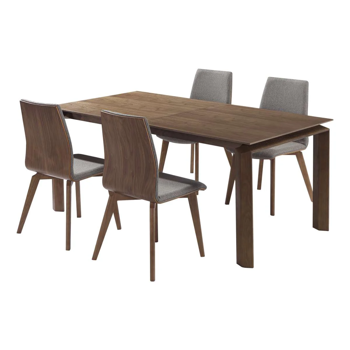 Treviso Mid-Century Walnut Wood 5 Piece Dining Set By Armen Living - Image 2