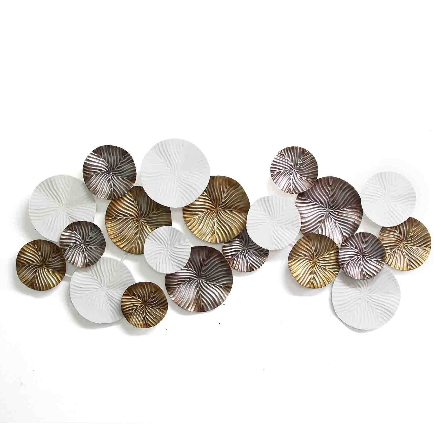 Tri Color Modern Circles Metal Wall Decor By Homeroots - Image 2