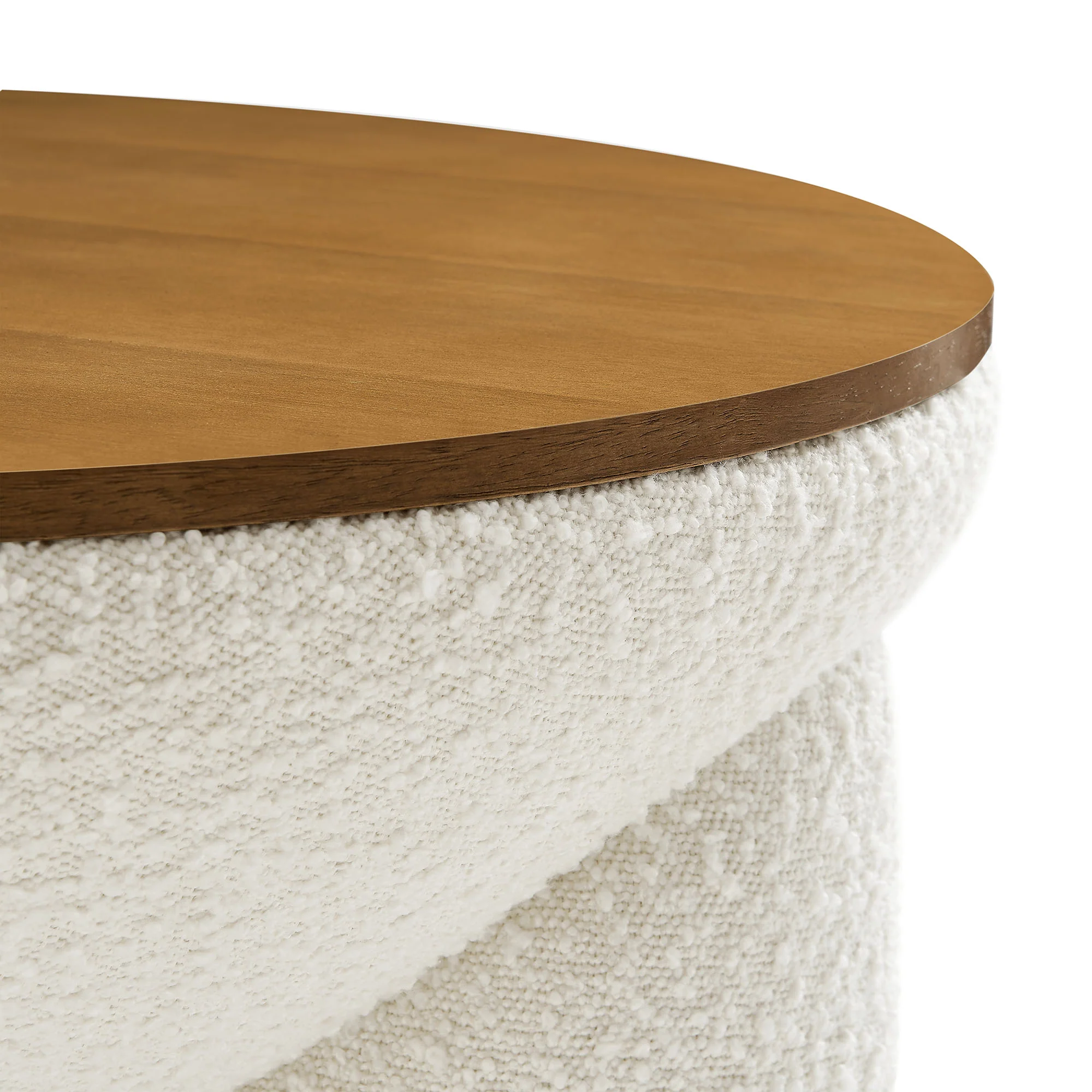 Tridome Round Boucle Upholstered Storage Coffee Table by Modway - Image 3