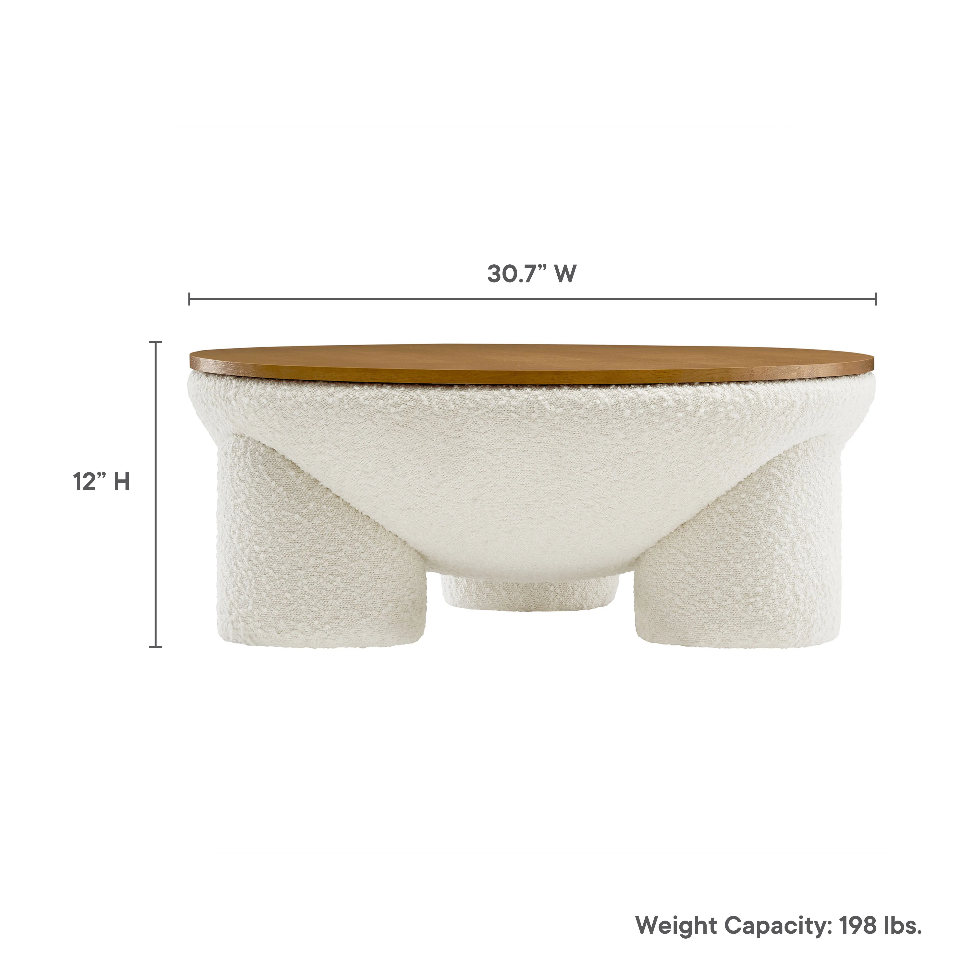 Tridome Round Boucle Upholstered Storage Coffee Table by Modway - Image 9