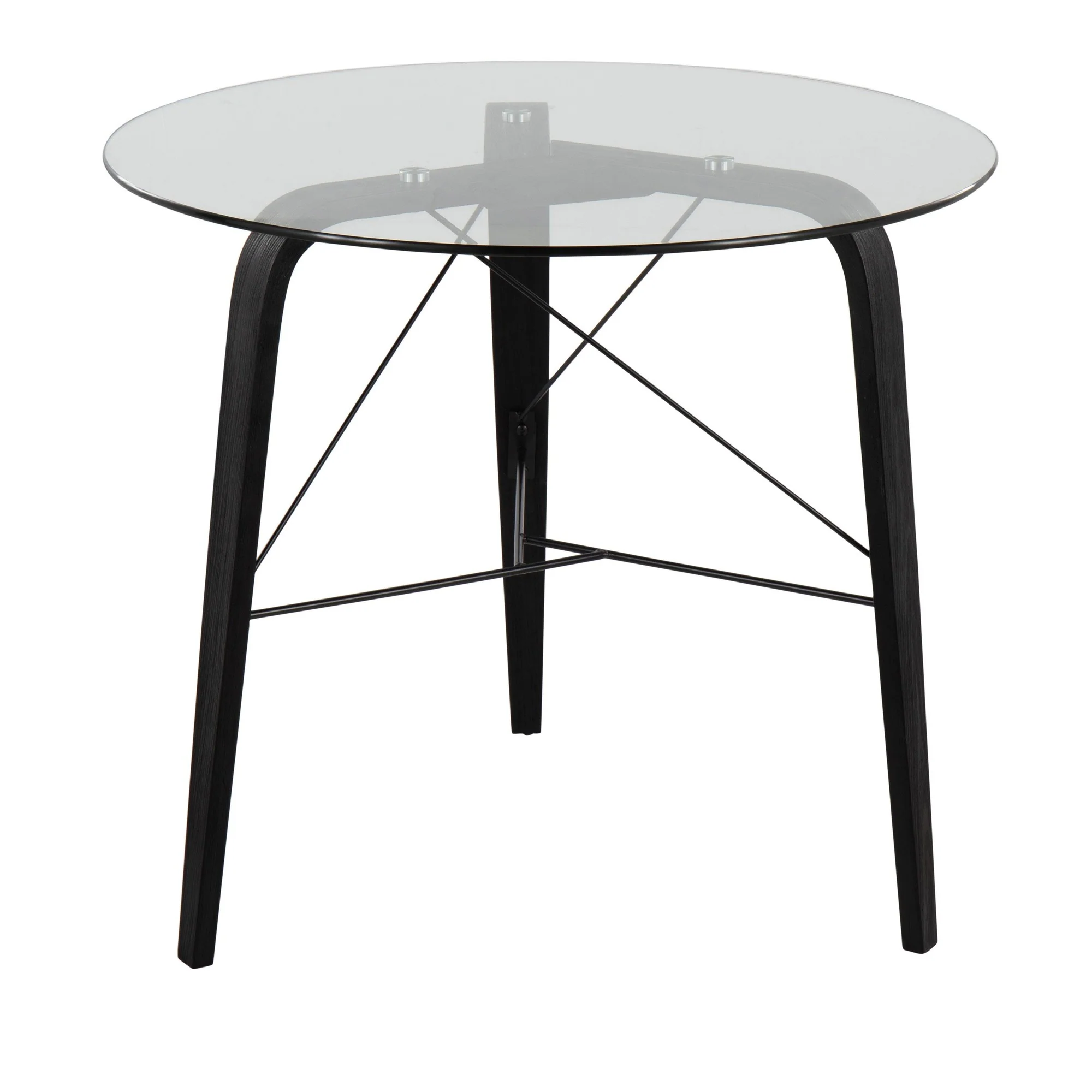 Trilogy Round Dinette Table Transparent By LumiSource - DT-TRILOGY34 BKGL - Image 3