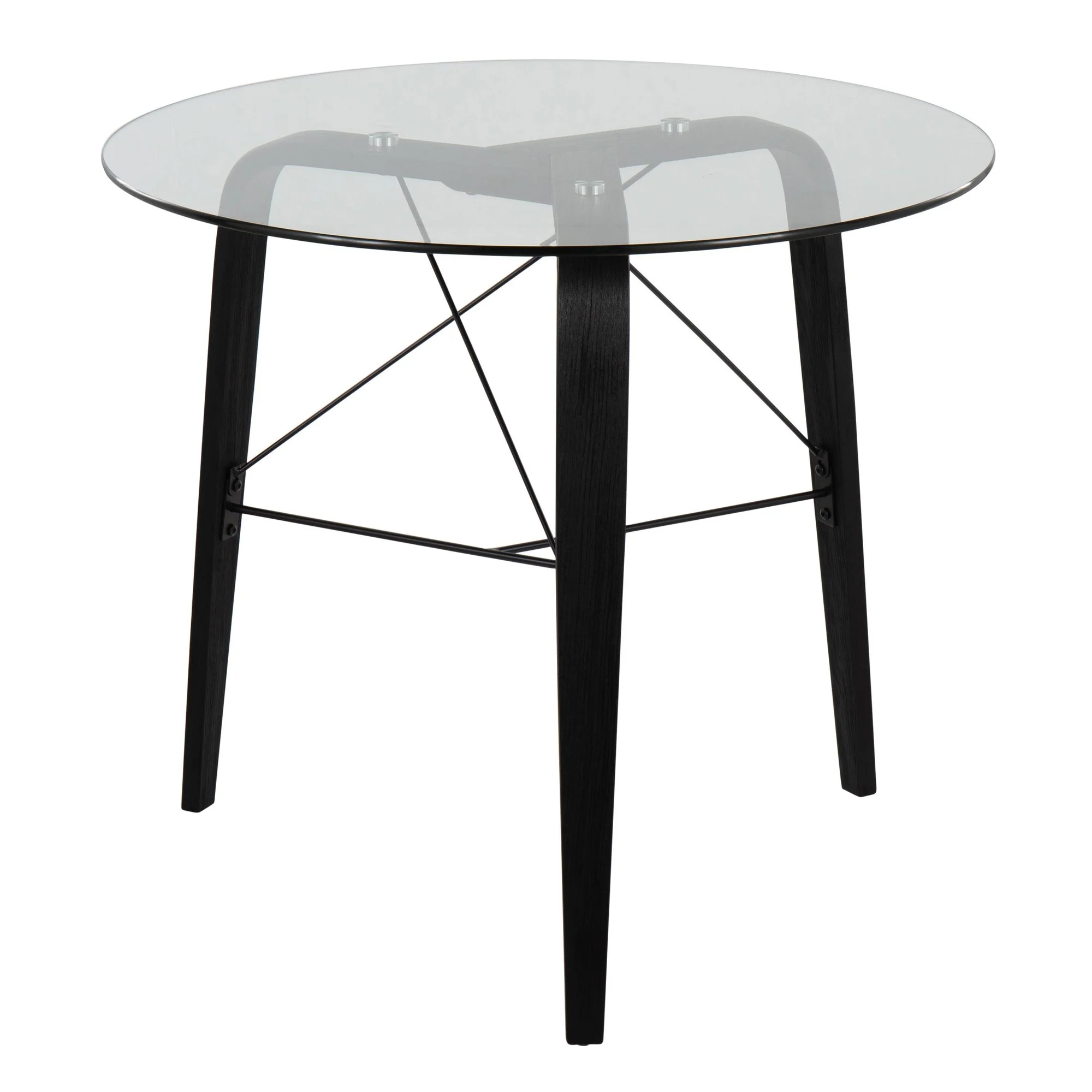 Trilogy Round Dinette Table Transparent By LumiSource - DT-TRILOGY34 BKGL - Image 5