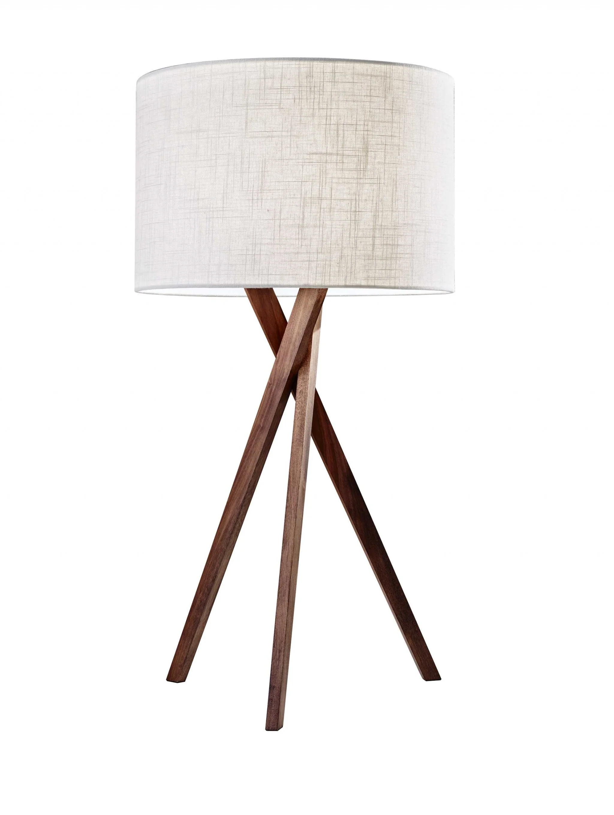 Tripod Leg Walnut Wood Table Lamp By Homeroots - Image 2