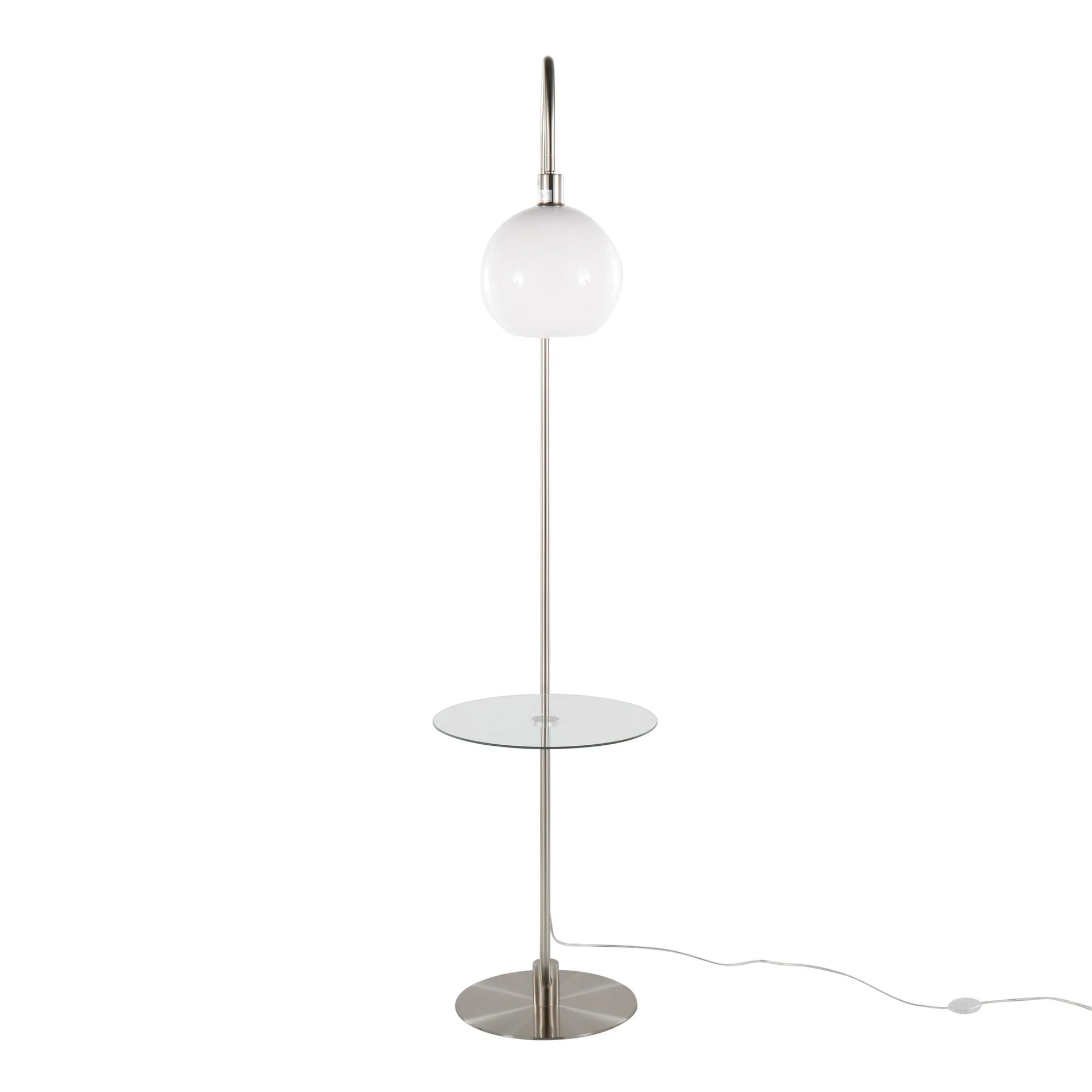 Trombone Floor Lamp with Table White By LumiSource - Image 2