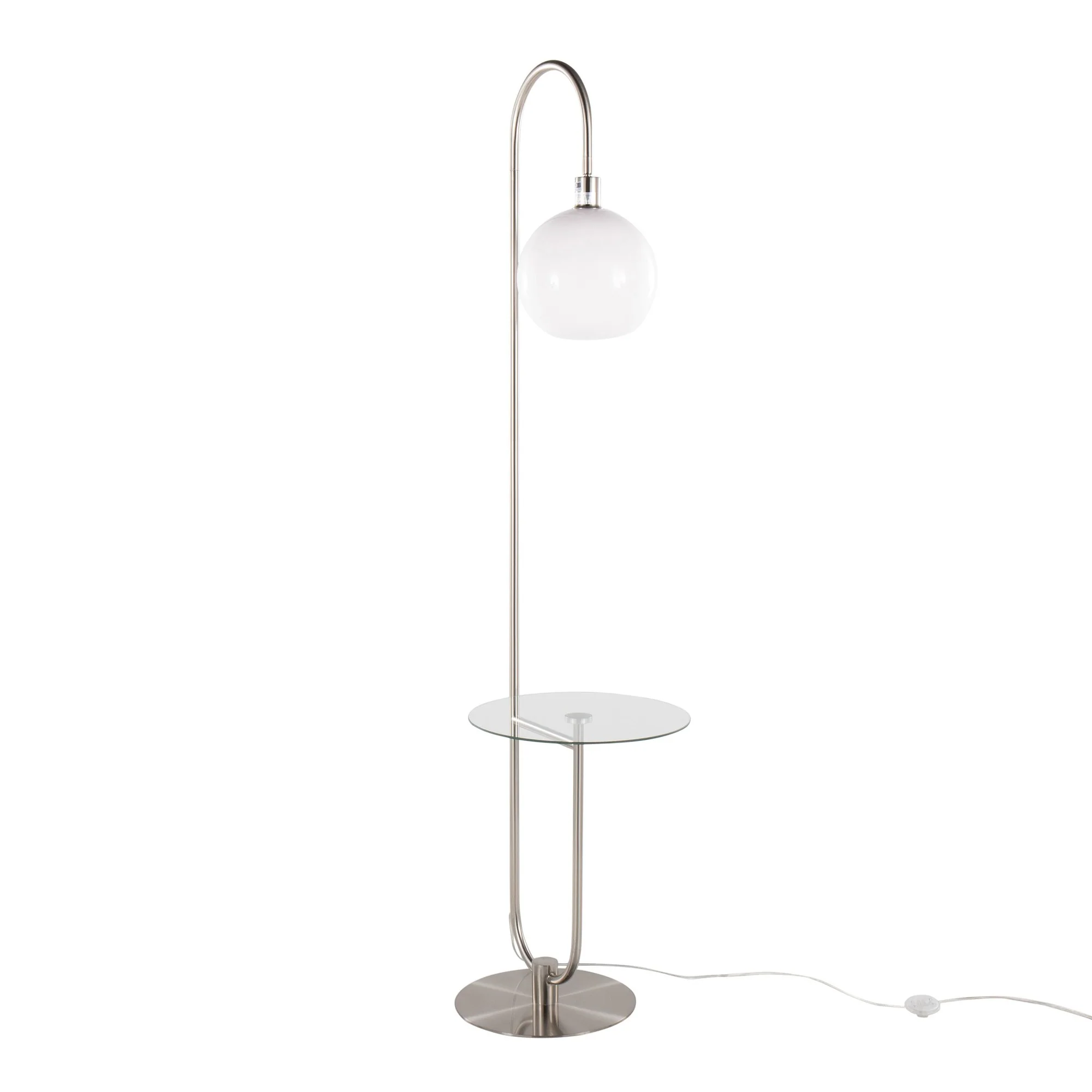 Trombone Floor Lamp with Table White By LumiSource - Image 5