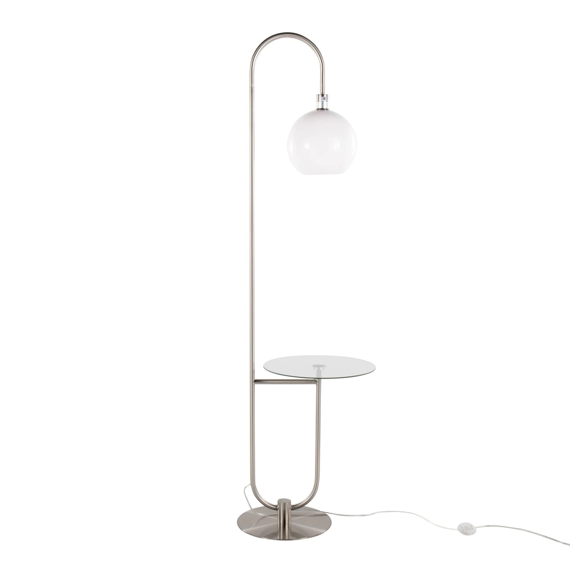 Trombone Floor Lamp with Table White By LumiSource - Image 6