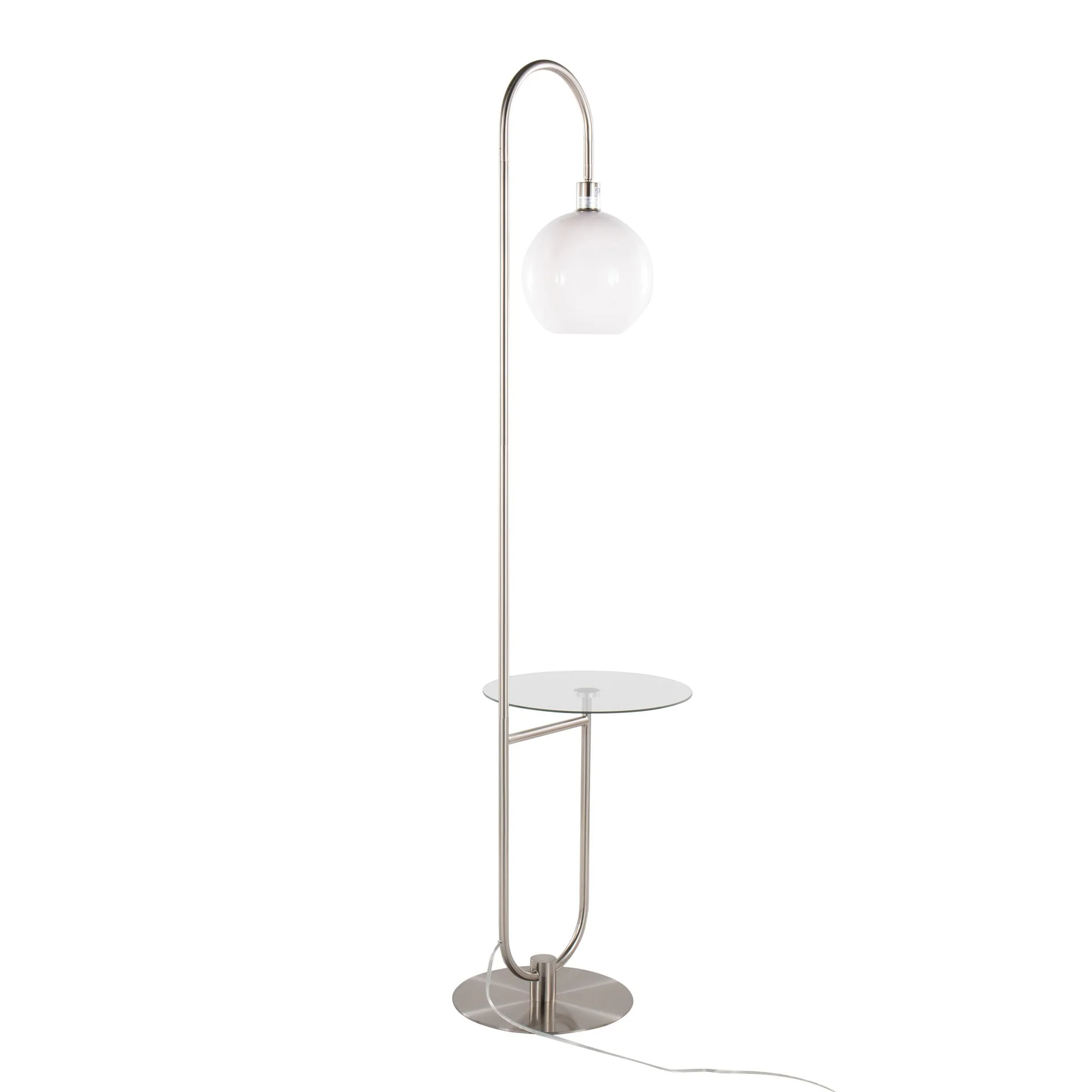Trombone Floor Lamp with Table White By LumiSource - Image 7