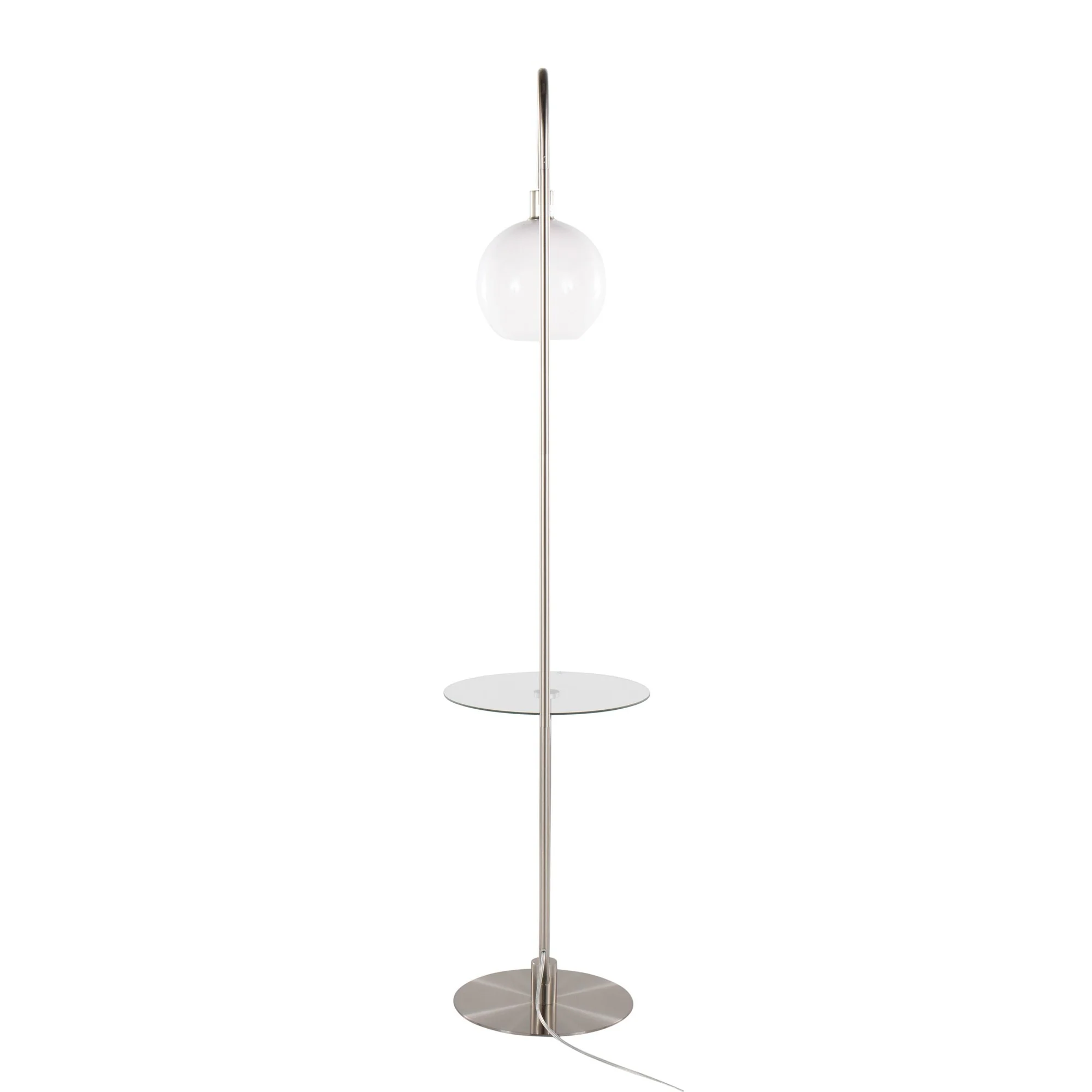 Trombone Floor Lamp with Table White By LumiSource - Image 8