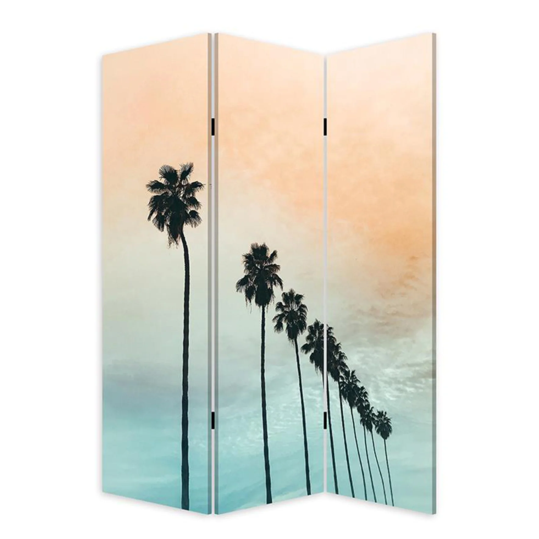 Tropical Palm Trees Room Three Panel Divider Screen By Homeroots - Image 3