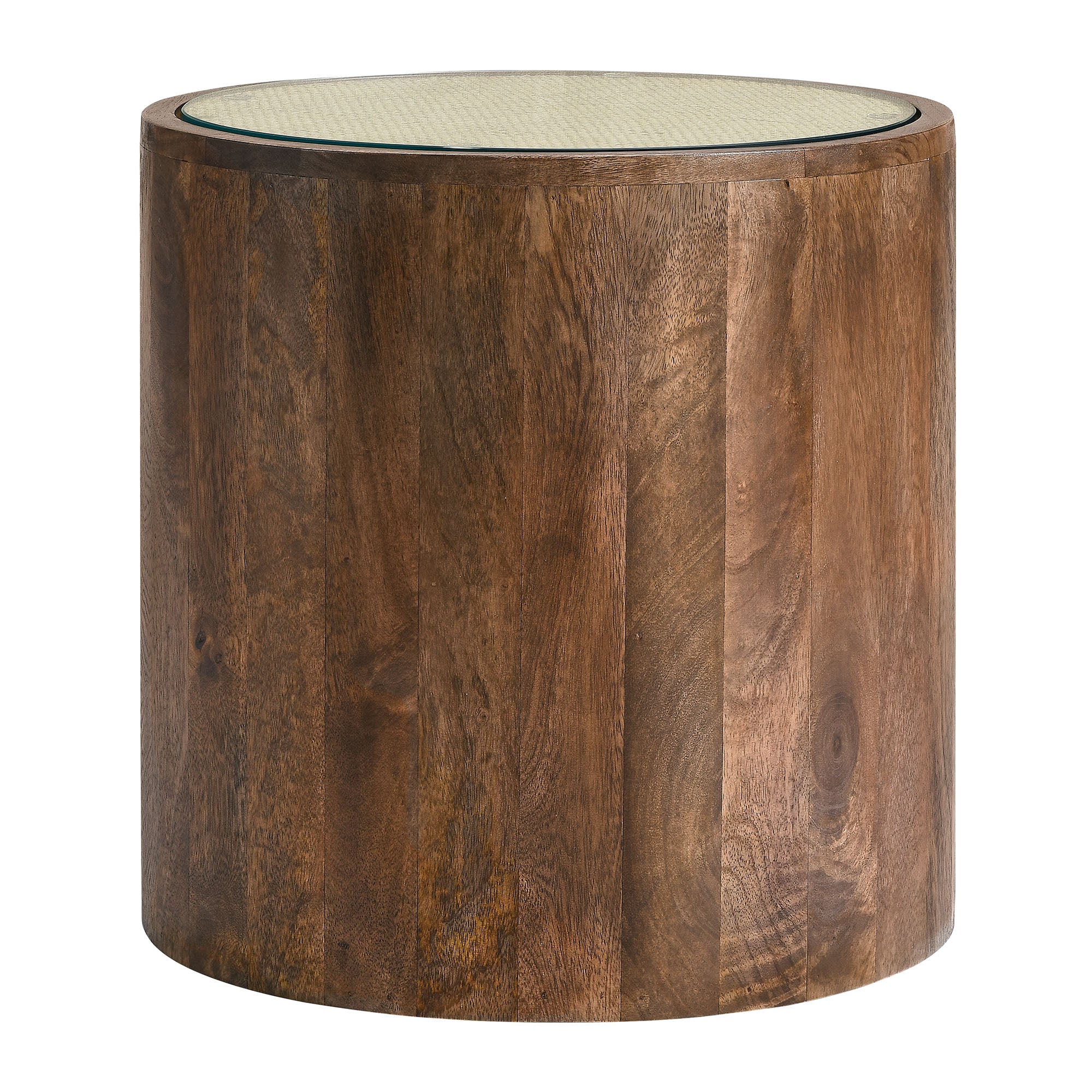 Truett Round Wood Rattan Side Table by Modway - Image 2