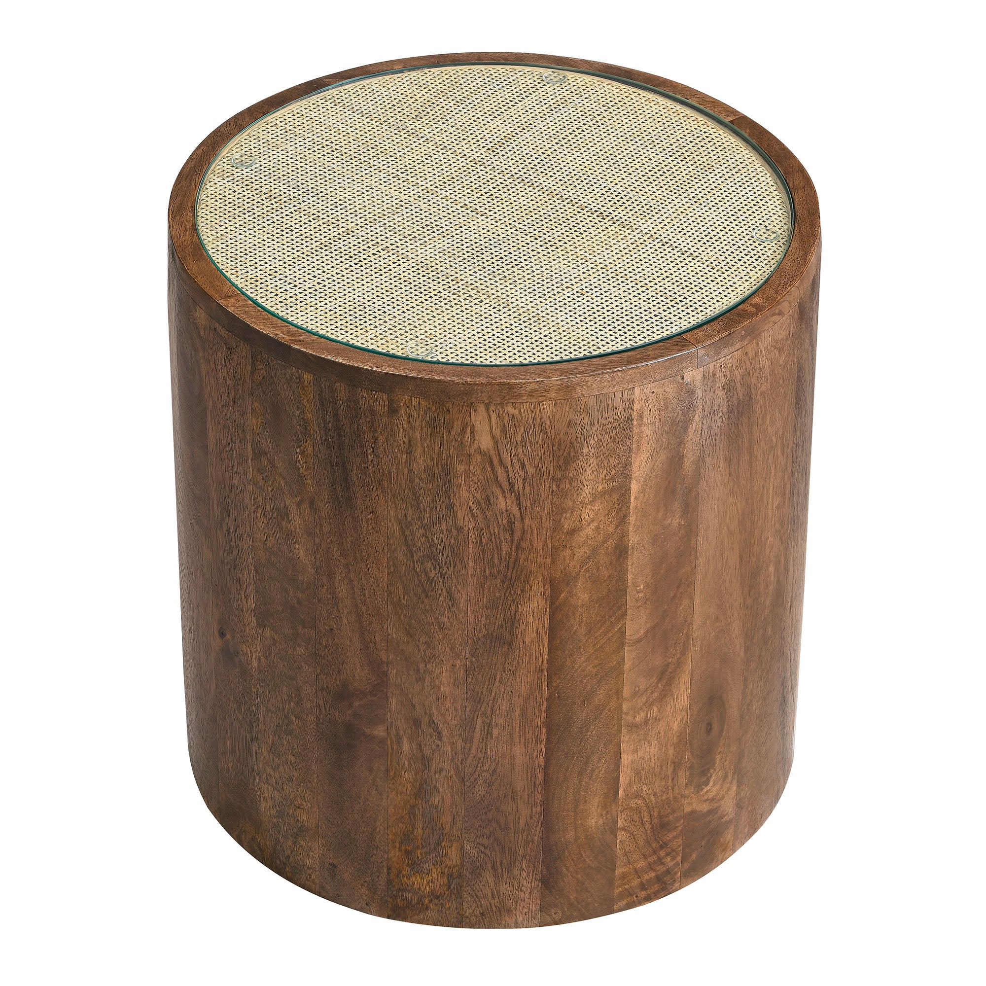 Truett Round Wood Rattan Side Table by Modway - Image 3