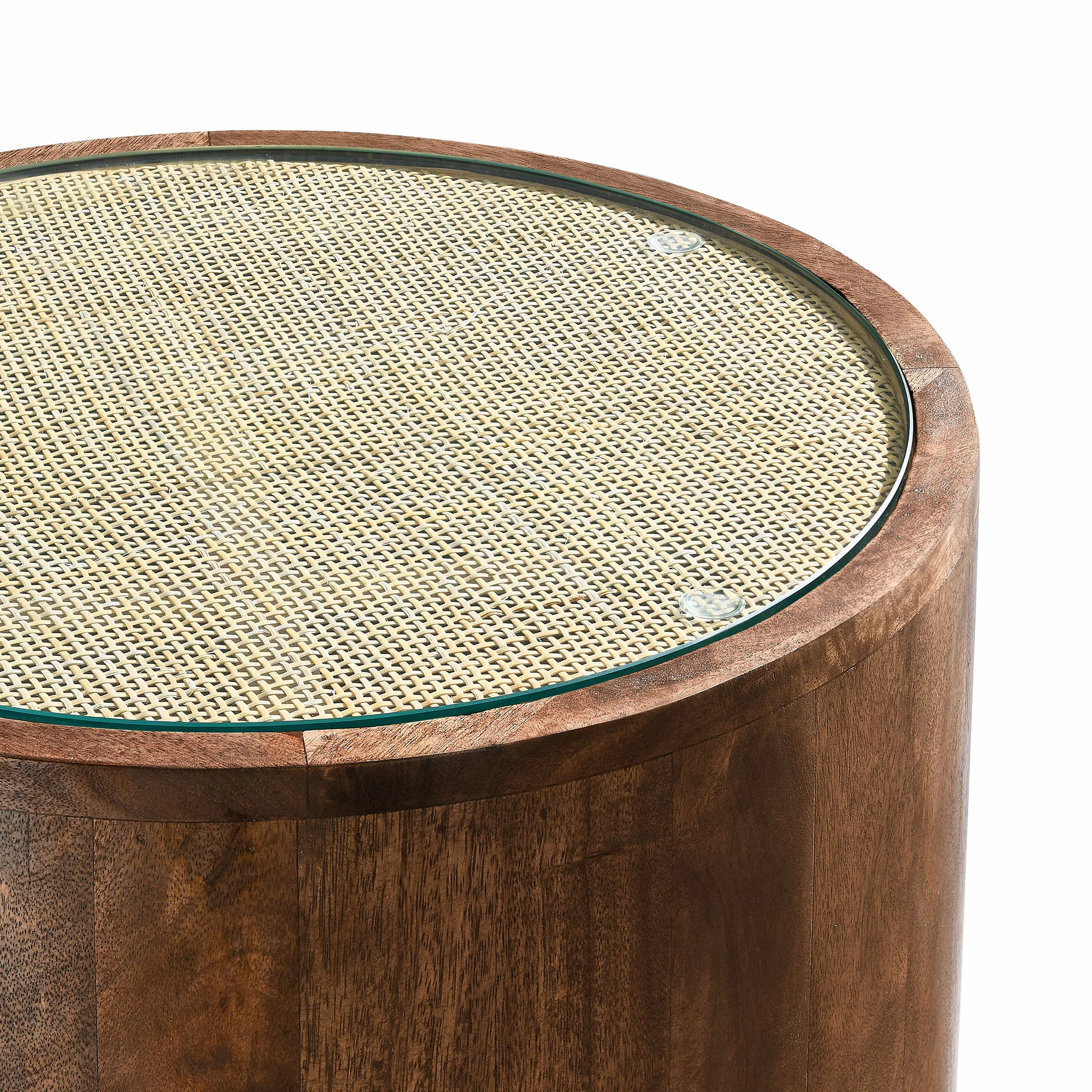 Truett Round Wood Rattan Side Table by Modway - Image 4