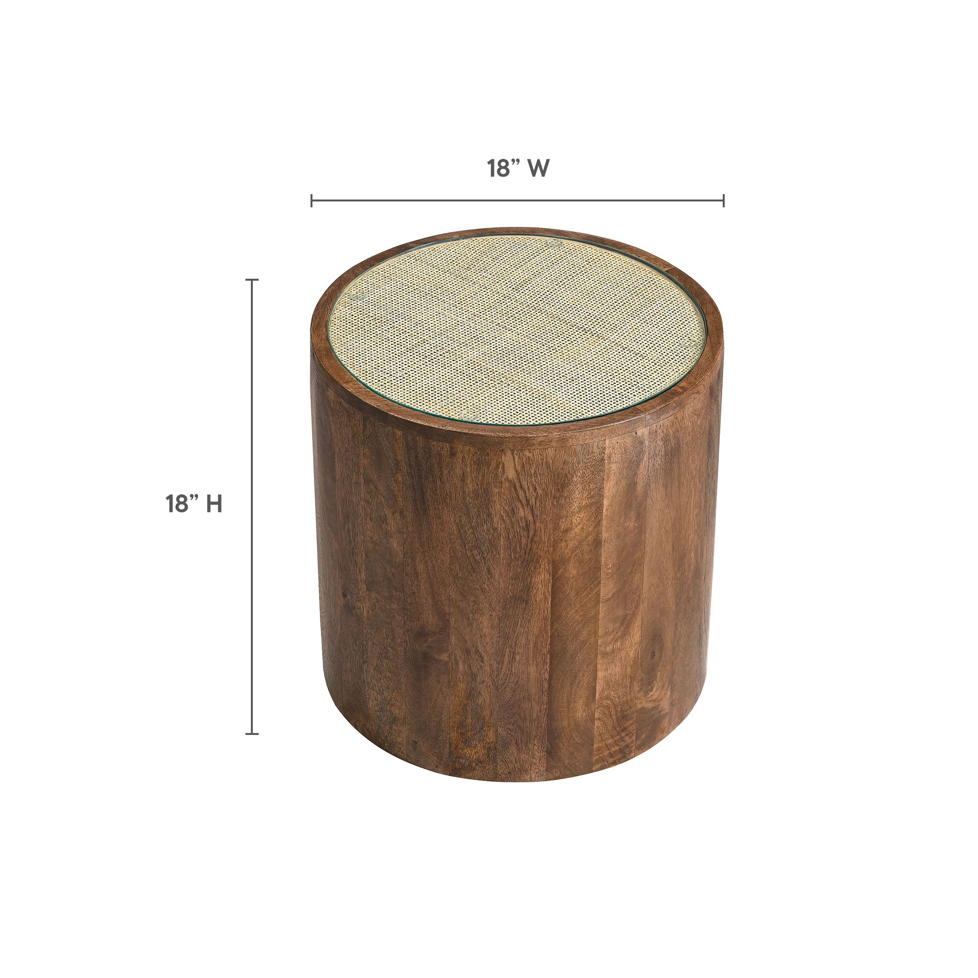 Truett Round Wood Rattan Side Table by Modway - Image 7