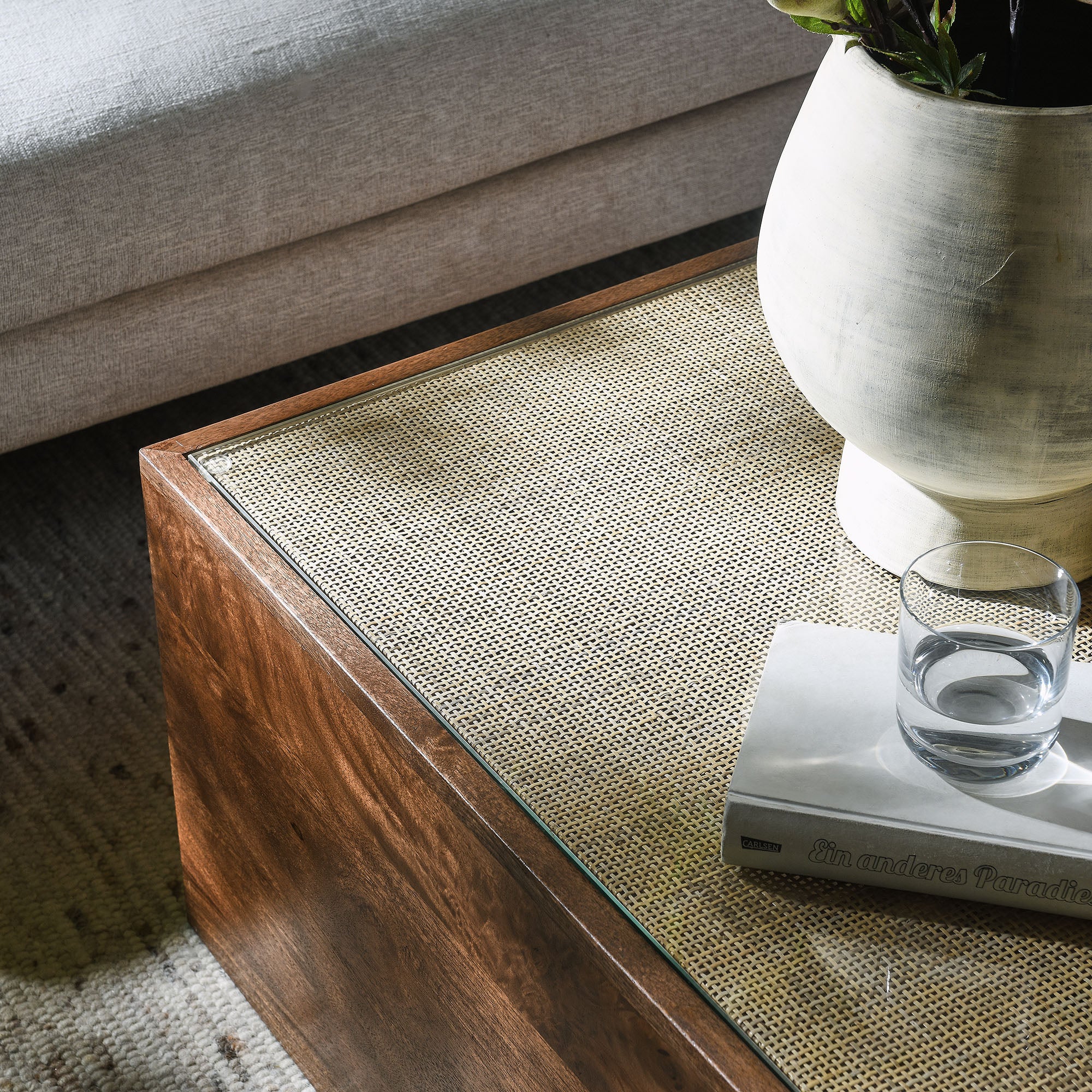 Truett Square Wood Rattan Coffee Table by Modway - Image 6