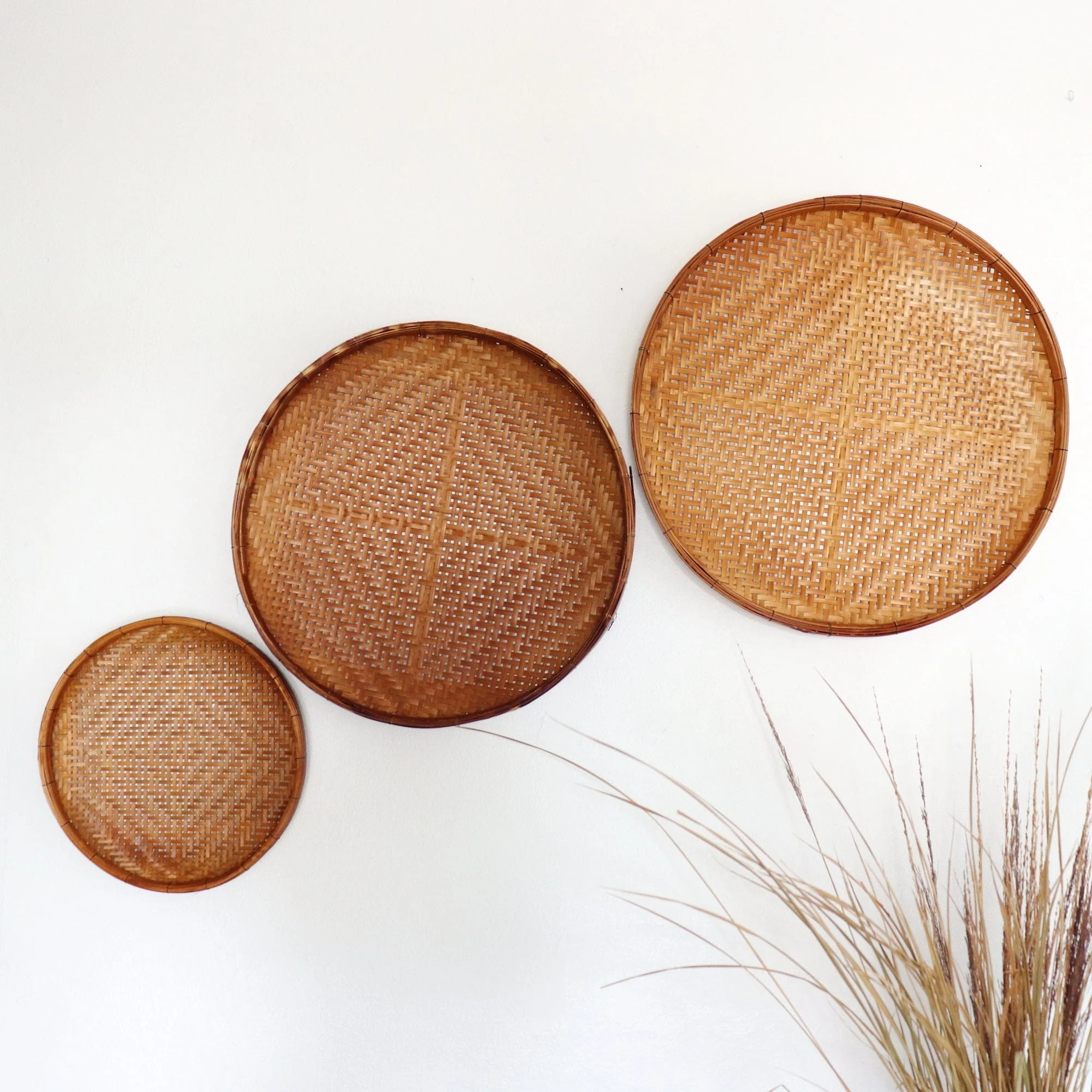 Tu Wa Nan - Antique Wall Hanging DeCor Set Of 3 By Thaihome - Image 5