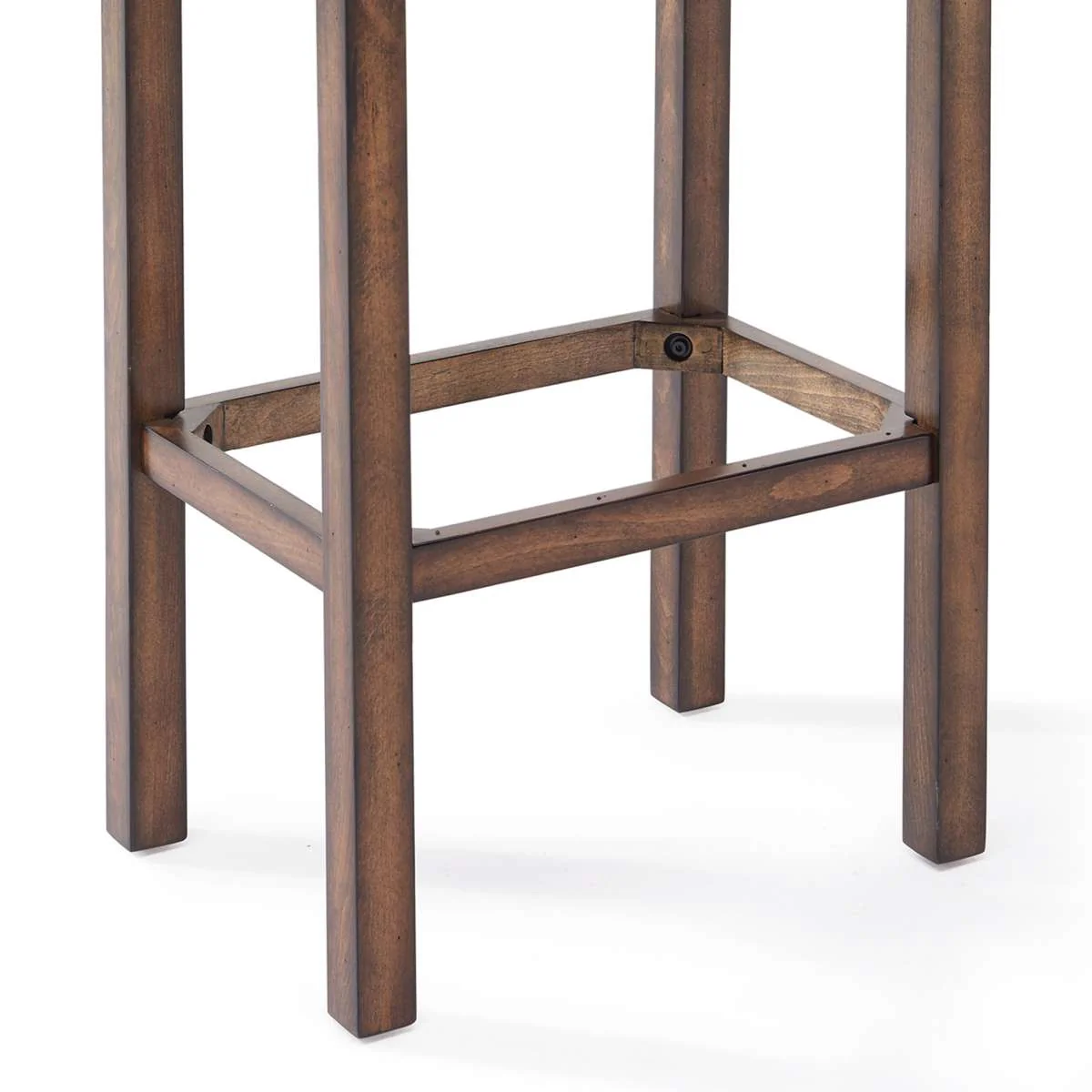 Tudor 26" Counter Height Wood Backless Barstool in Chestnut Finish and Kahlua Faux Leather By Armen Living - Image 4