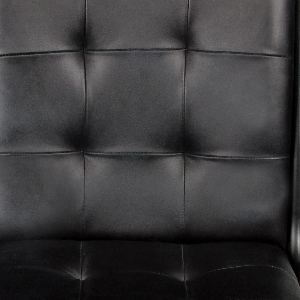 Tufted Black Upholstered Leather Dining Side Chair By Homeroots - Image 6