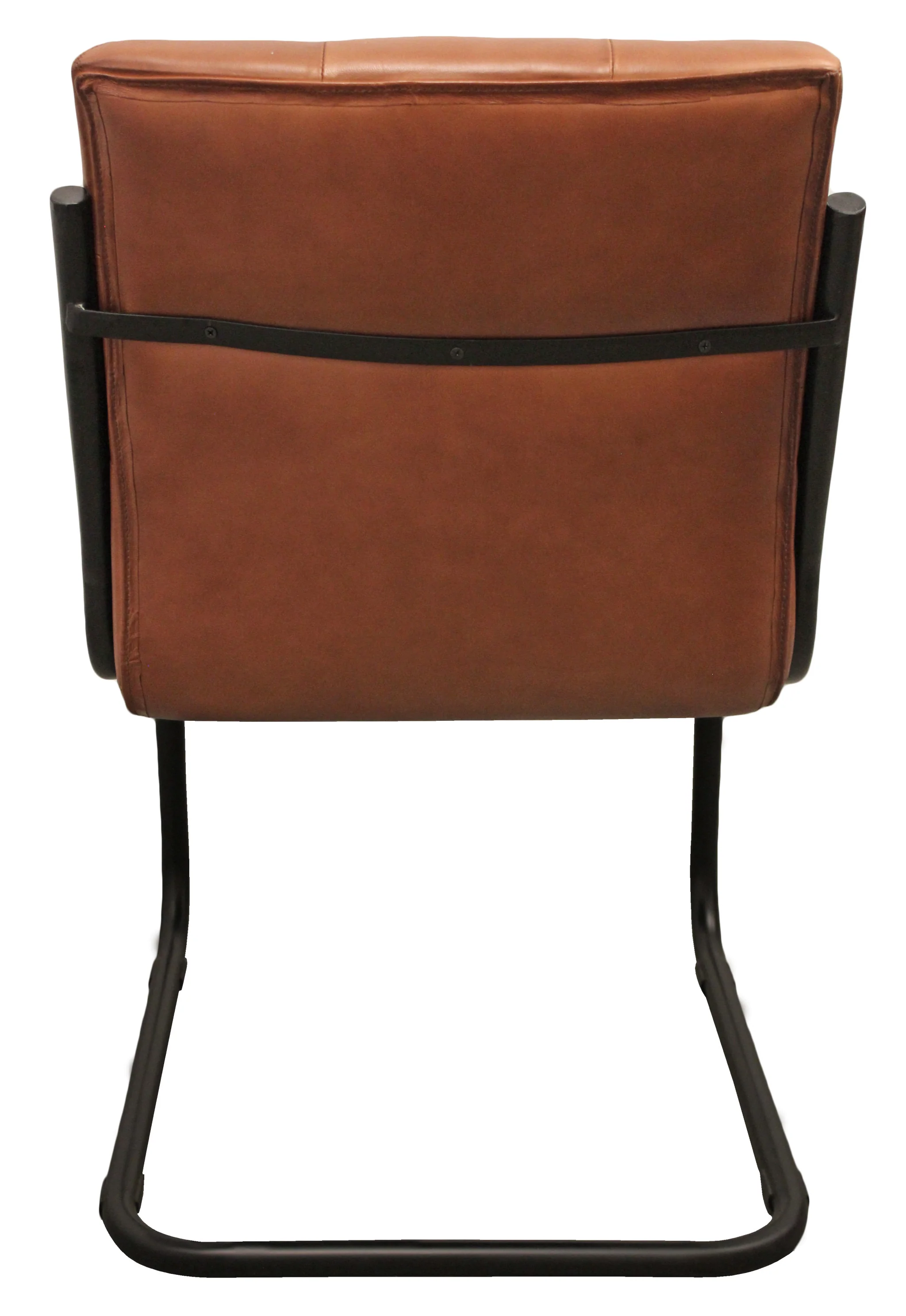 Tufted Cinnamon And Black Upholstered Leather Dining Side Chair By Homeroots - Image 5