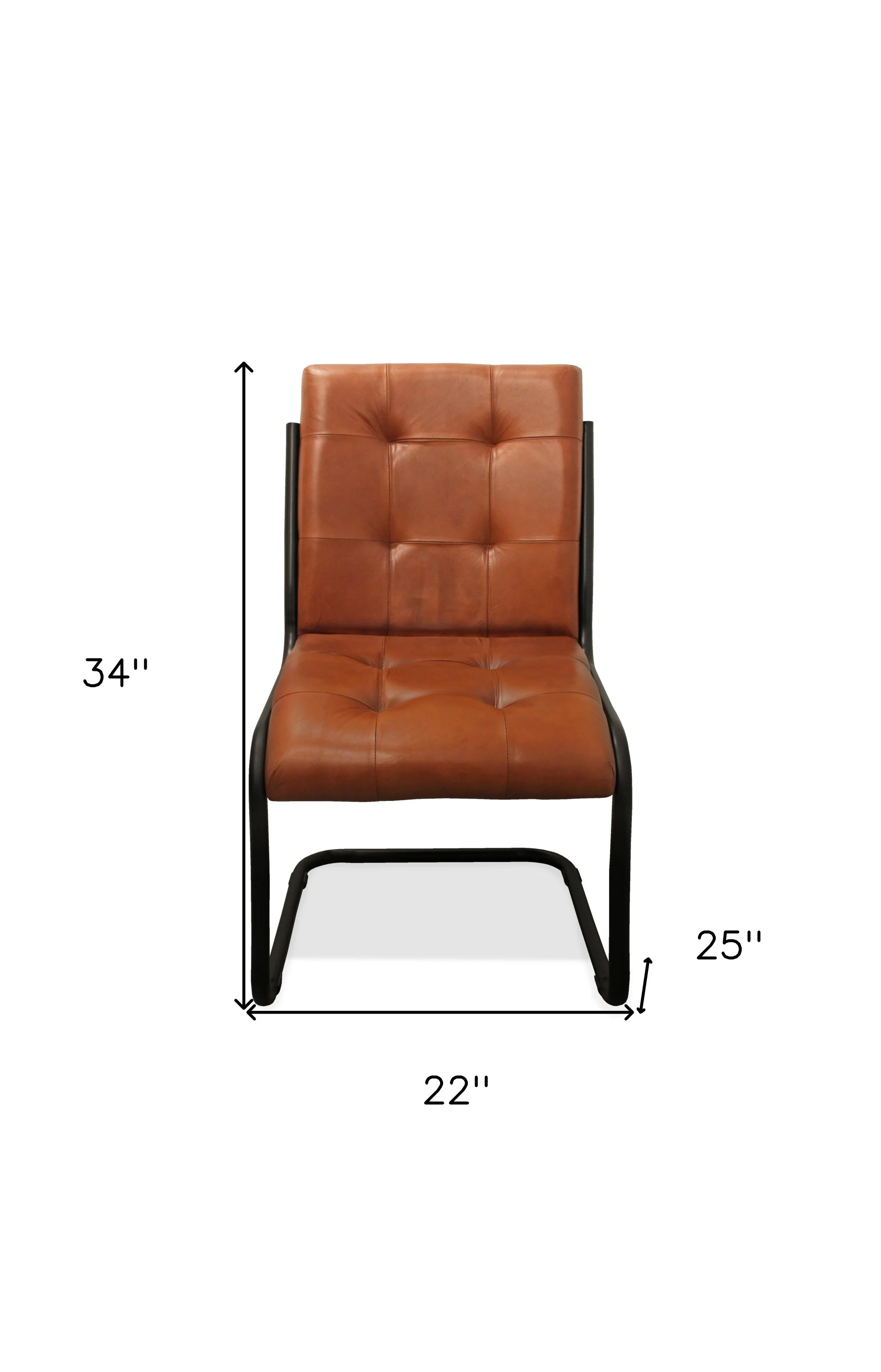 Tufted Cinnamon And Black Upholstered Leather Dining Side Chair By Homeroots - Image 8