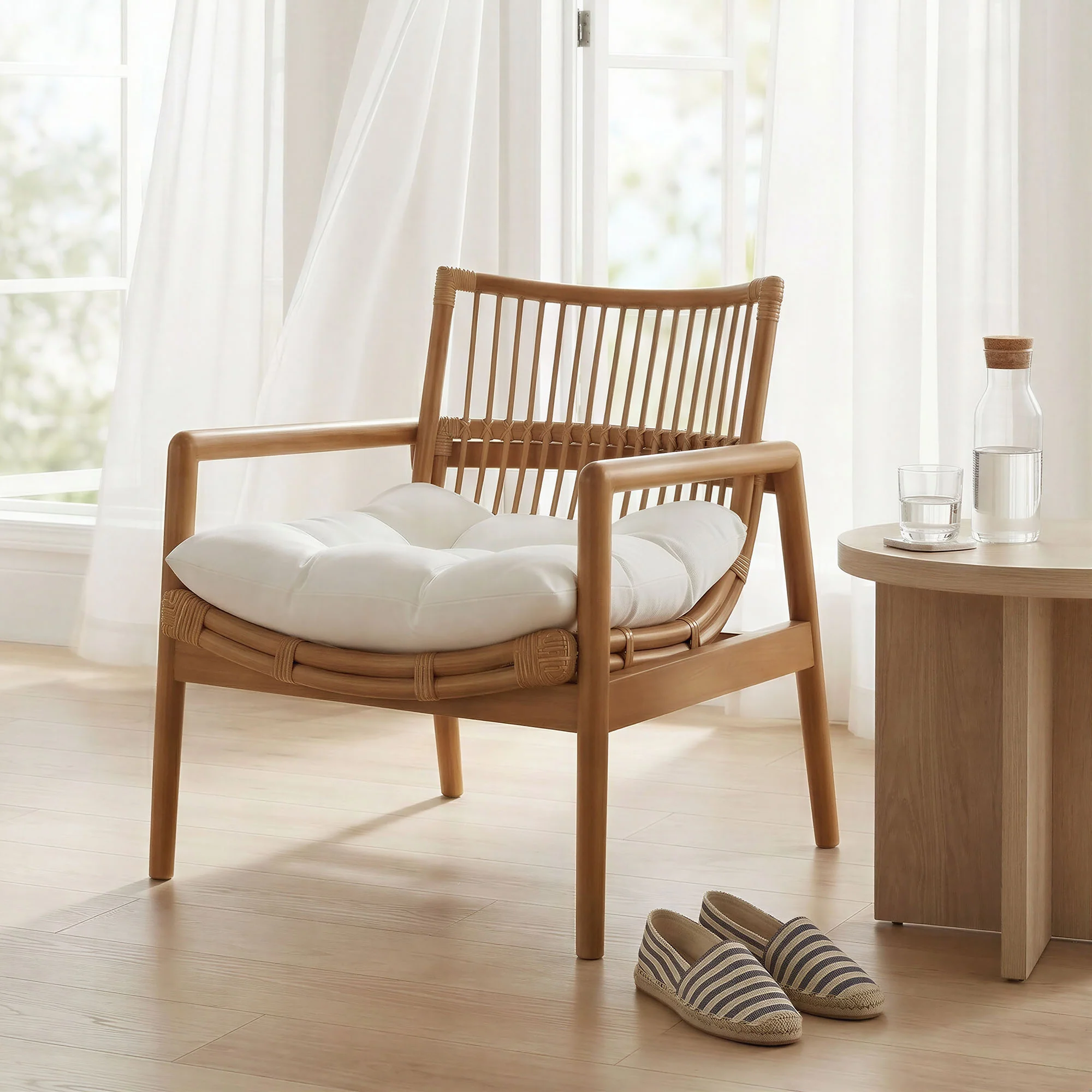 Tula Wood Rattan Lounge Chair by Modway - Image 11