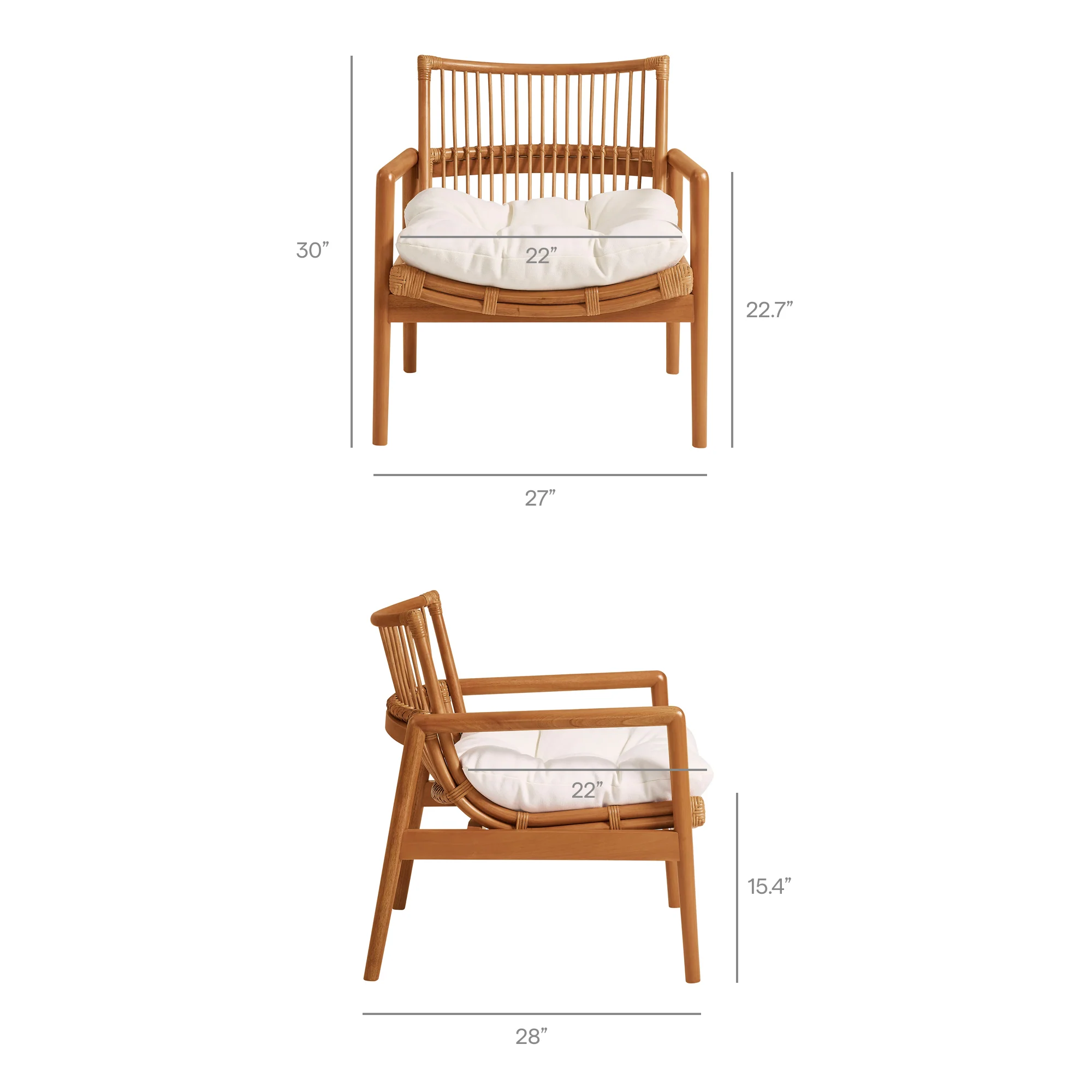 Tula Wood Rattan Lounge Chair by Modway - Image 13