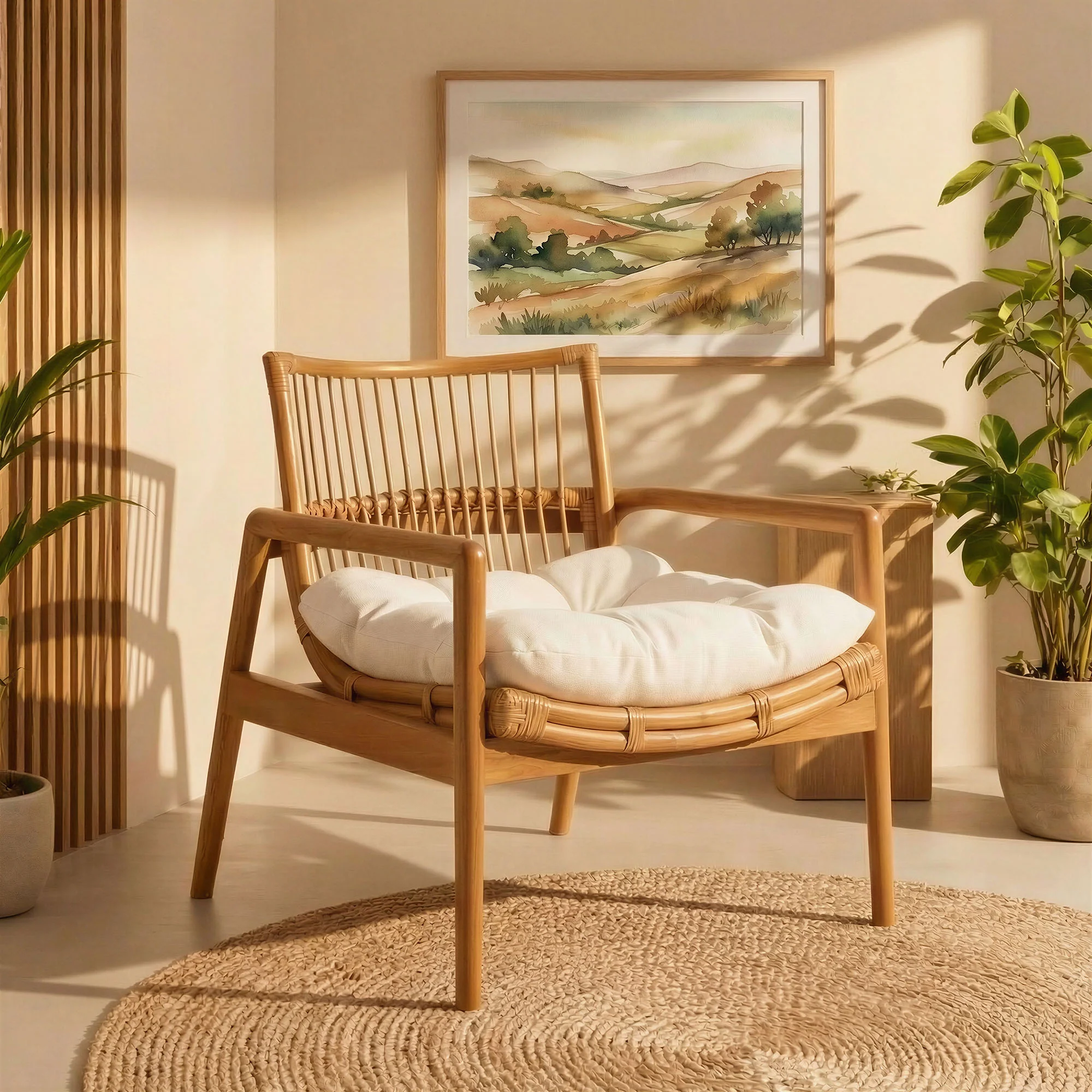 Tula Wood Rattan Lounge Chair by Modway - Image 2