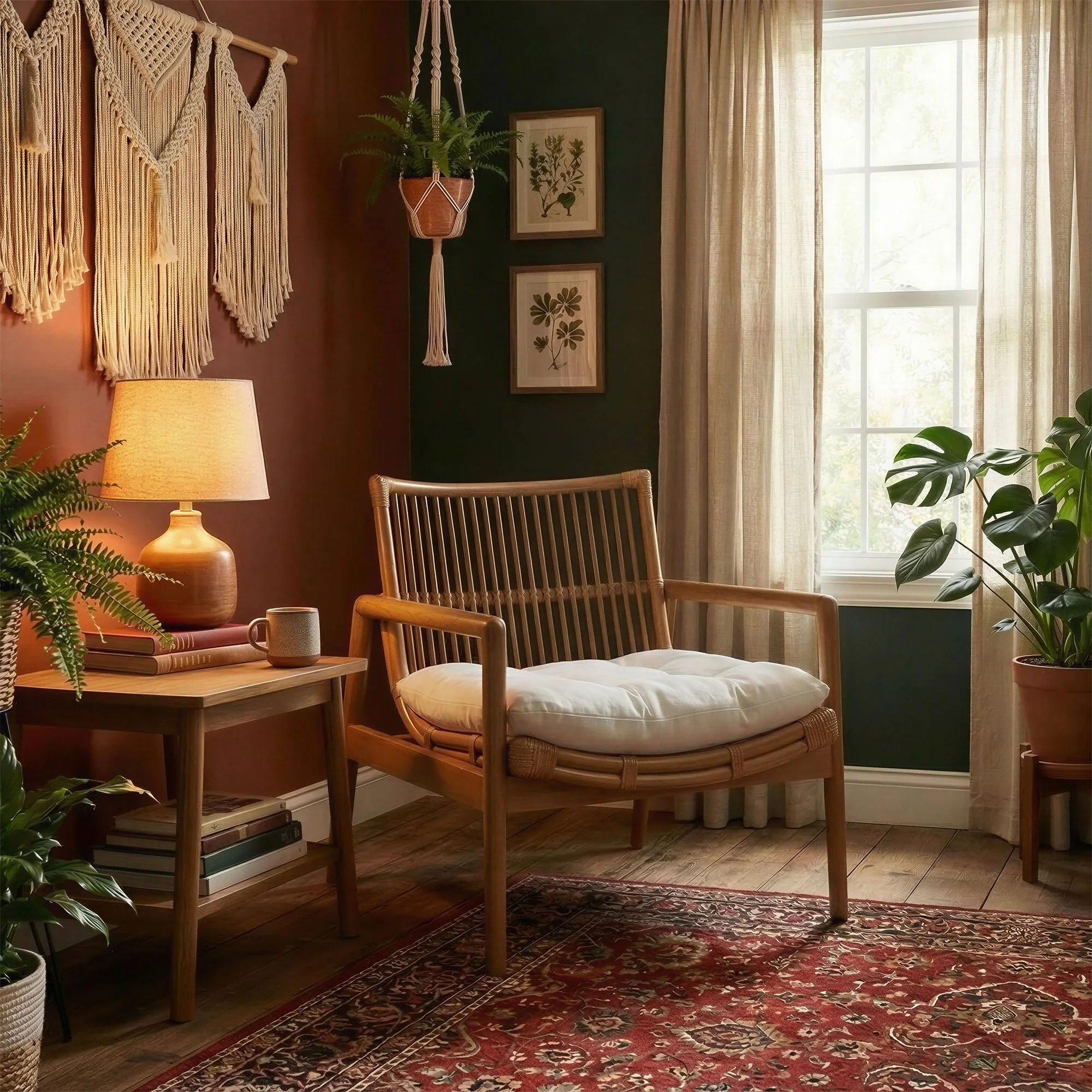 Tula Wood Rattan Lounge Chair by Modway - Image 3