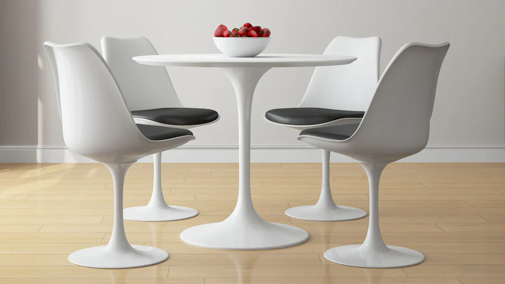 Tulip 36" Fiberglass Dining Table & Chairs 5Pc Set By Modholic - Image 4