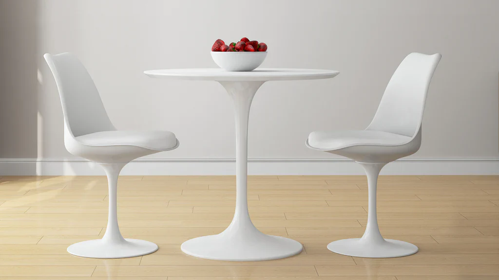Tulip 32" Fiberglass Dining Table & Chairs Set  By Modholic - Image 2