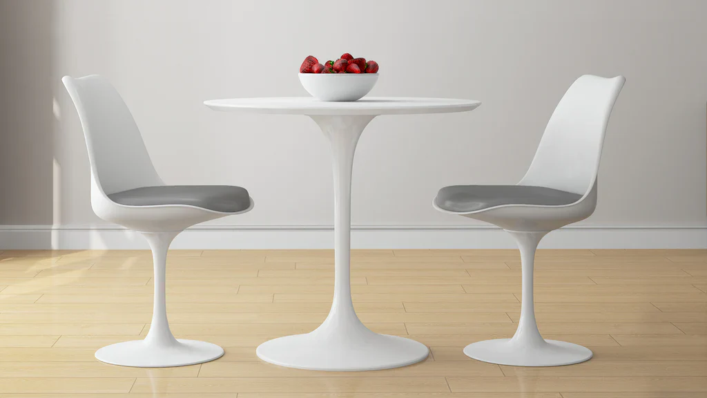Tulip 32" Fiberglass Dining Table & Chairs Set  By Modholic - Image 3