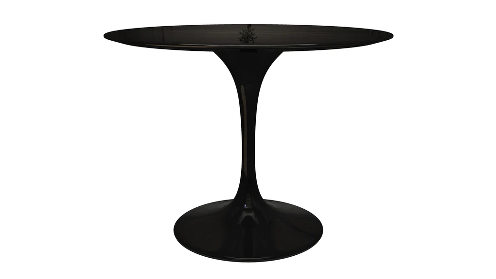 Tulip Fiberglass Black Dining Table - 32" Round By Modholic - Image 12