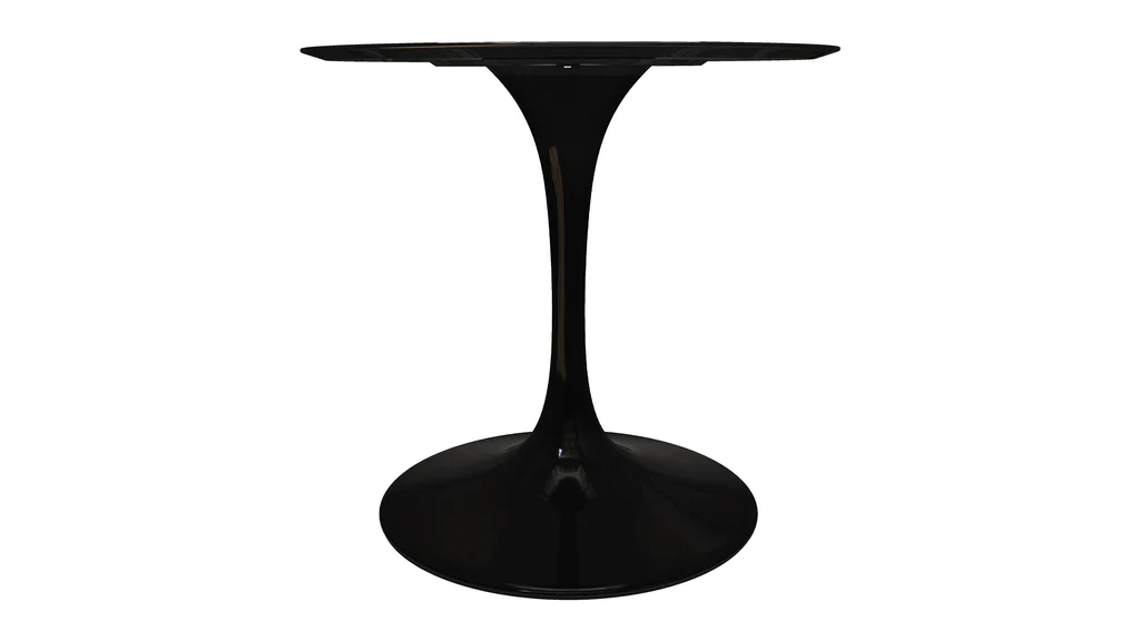 Tulip Fiberglass Black Dining Table - 32" Round By Modholic - Image 4