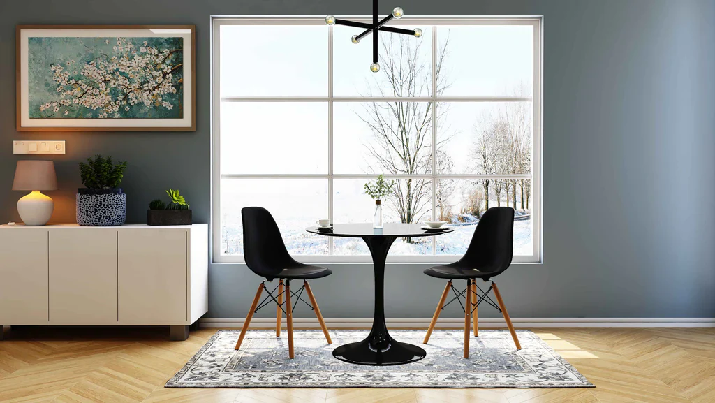 Tulip Fiberglass Black Dining Table - 32" Round By Modholic - Image 5