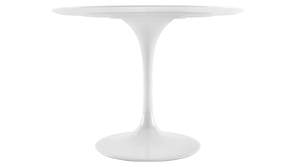 Tulip Fiberglass White Dining Table - 32" Round By Modholic - Image 13