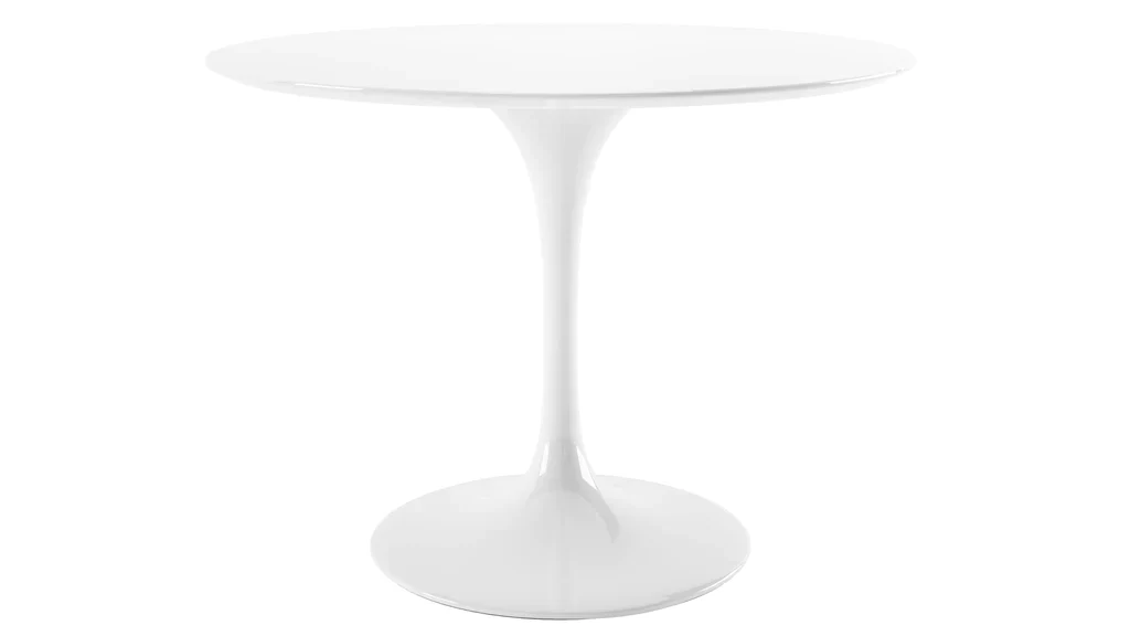 Tulip Fiberglass White Dining Table - 32" Round By Modholic - Image 14