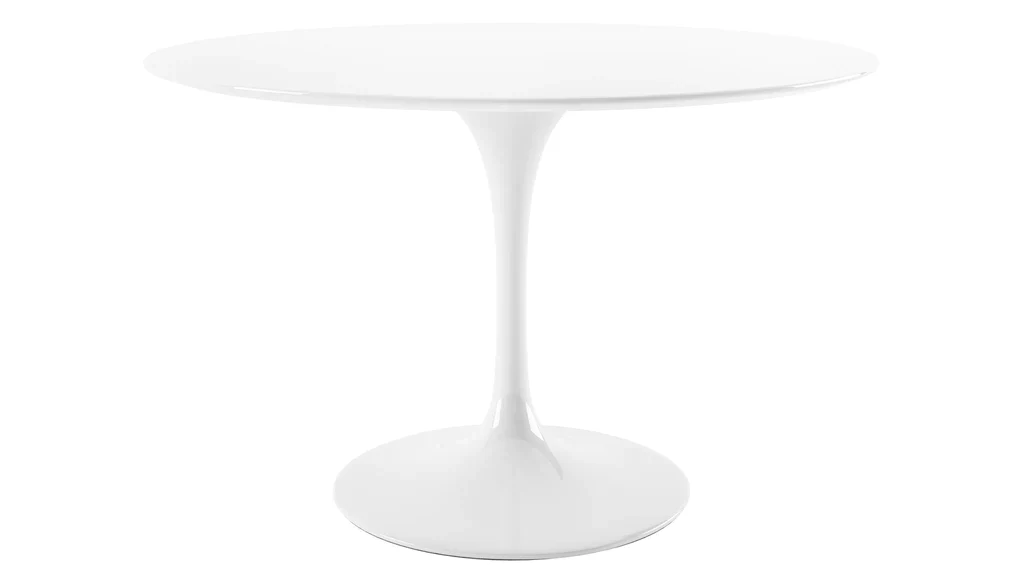 Tulip Fiberglass White Dining Table - 32" Round By Modholic - Image 16