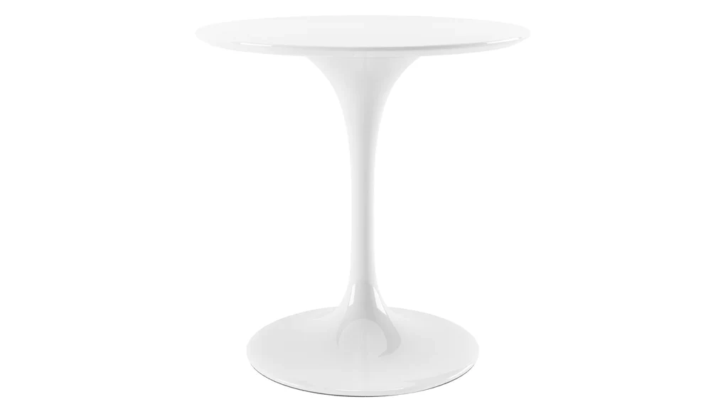 Tulip Fiberglass White Dining Table - 32" Round By Modholic - Image 2