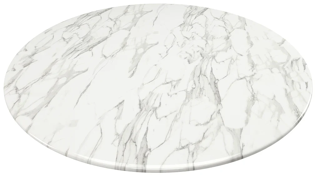 Tulip Marble Dining Table - 32" Round, Black Base By Modholic - Image 2