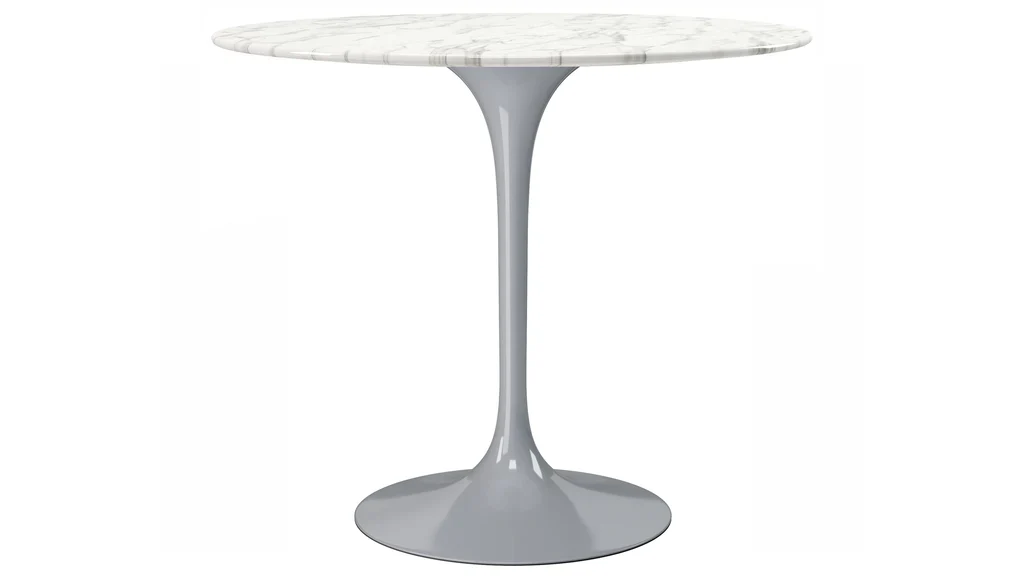 Tulip Marble Dining Table - 32" Round, Black Base By Modholic - Image 5