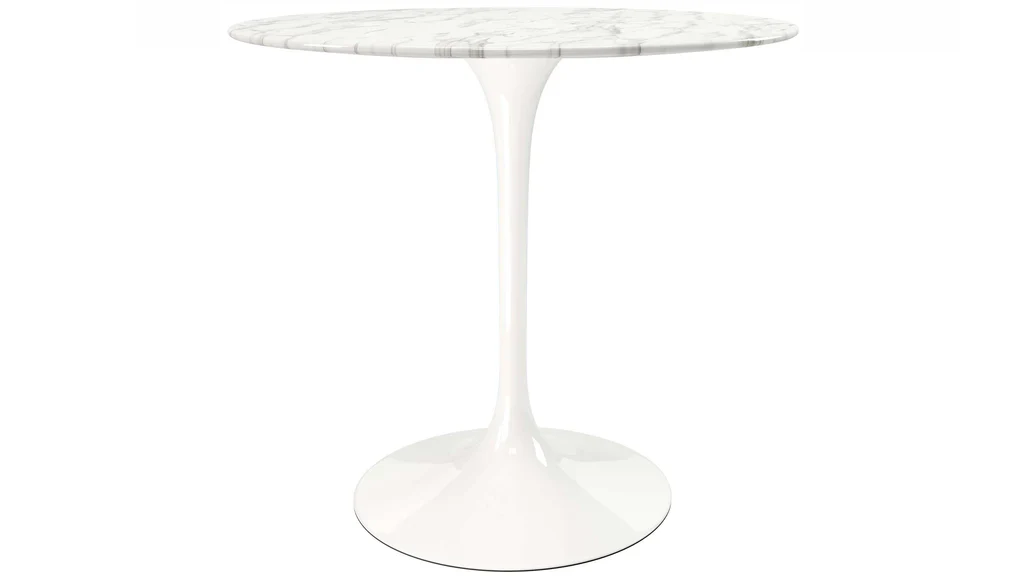Tulip Marble Dining Table - 32" Round, Black Base By Modholic - Image 7