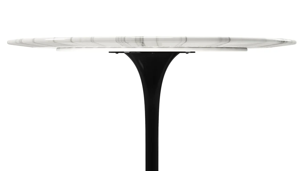 Tulip Marble Dining Table - 42" Round, Black Base By Modholic - Image 3