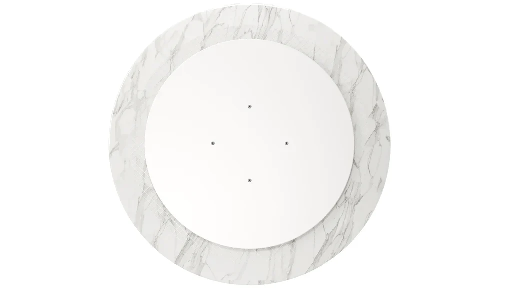 Tulip Marble Dining Table - 54" Round, Black Base By Modholic - Image 4