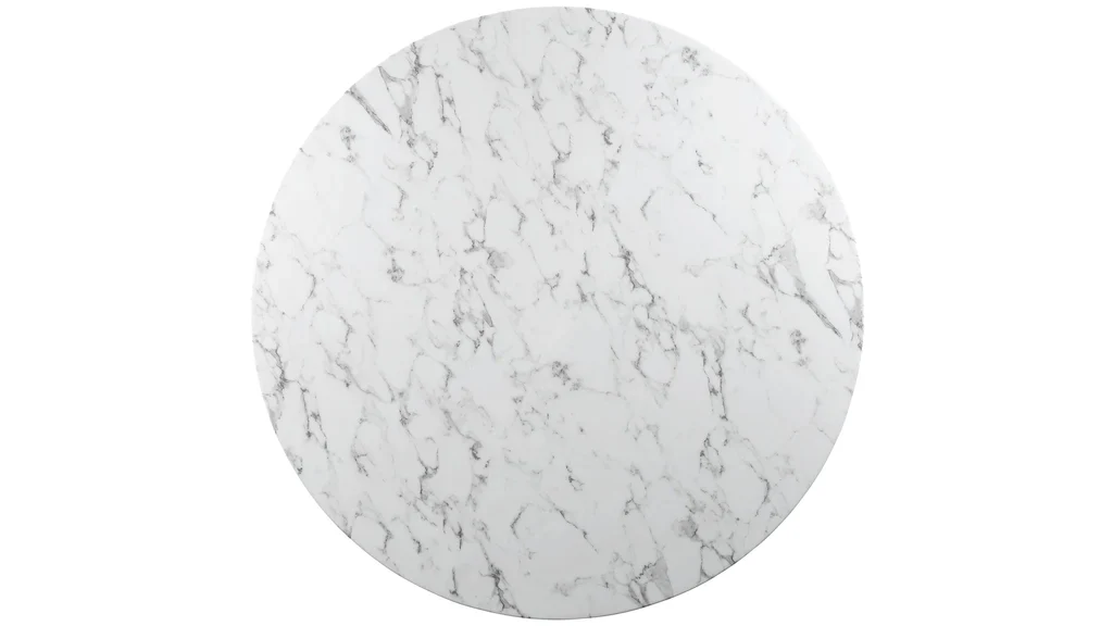 Tulip Marble Dining Table - 54" Round, Black Base By Modholic - Image 5