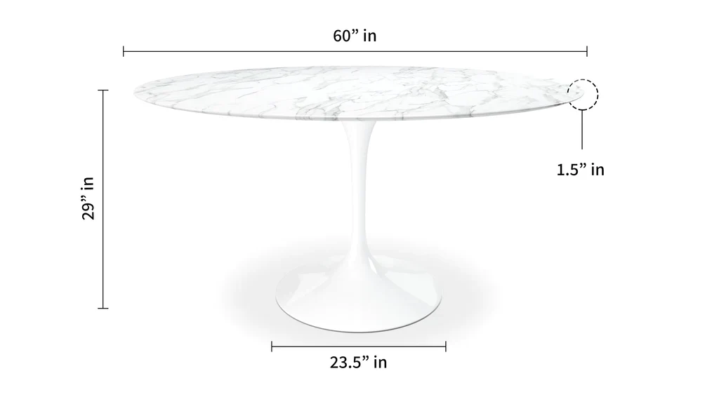 Tulip Marble Dining Table - 60" Round By Modholic - Image 3